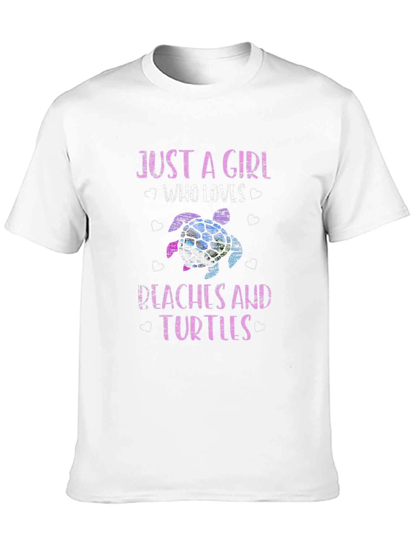 Black Just a Girl Who Loves Peaches and Turtles T-Shirt view 10