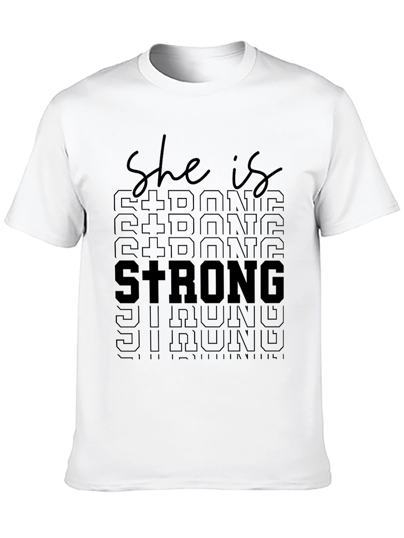 Black She Is Strong Graphic Tee - Unisex Soft Cotton T-Shirt view 10