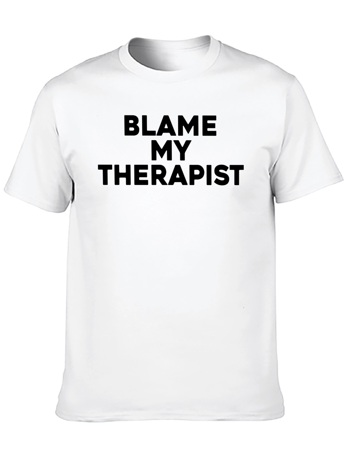Black Blame My Therapist Black Graphic T-Shirt view 10