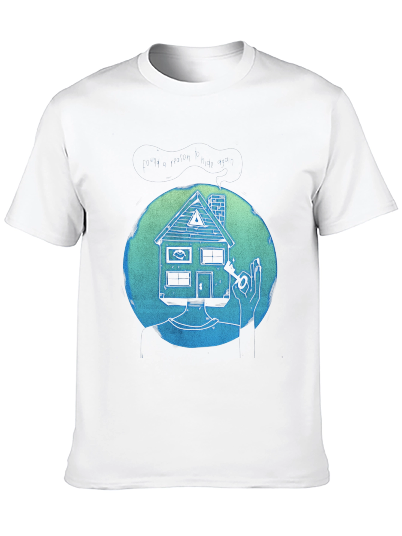 Black Surreal House Head T-Shirt view 10