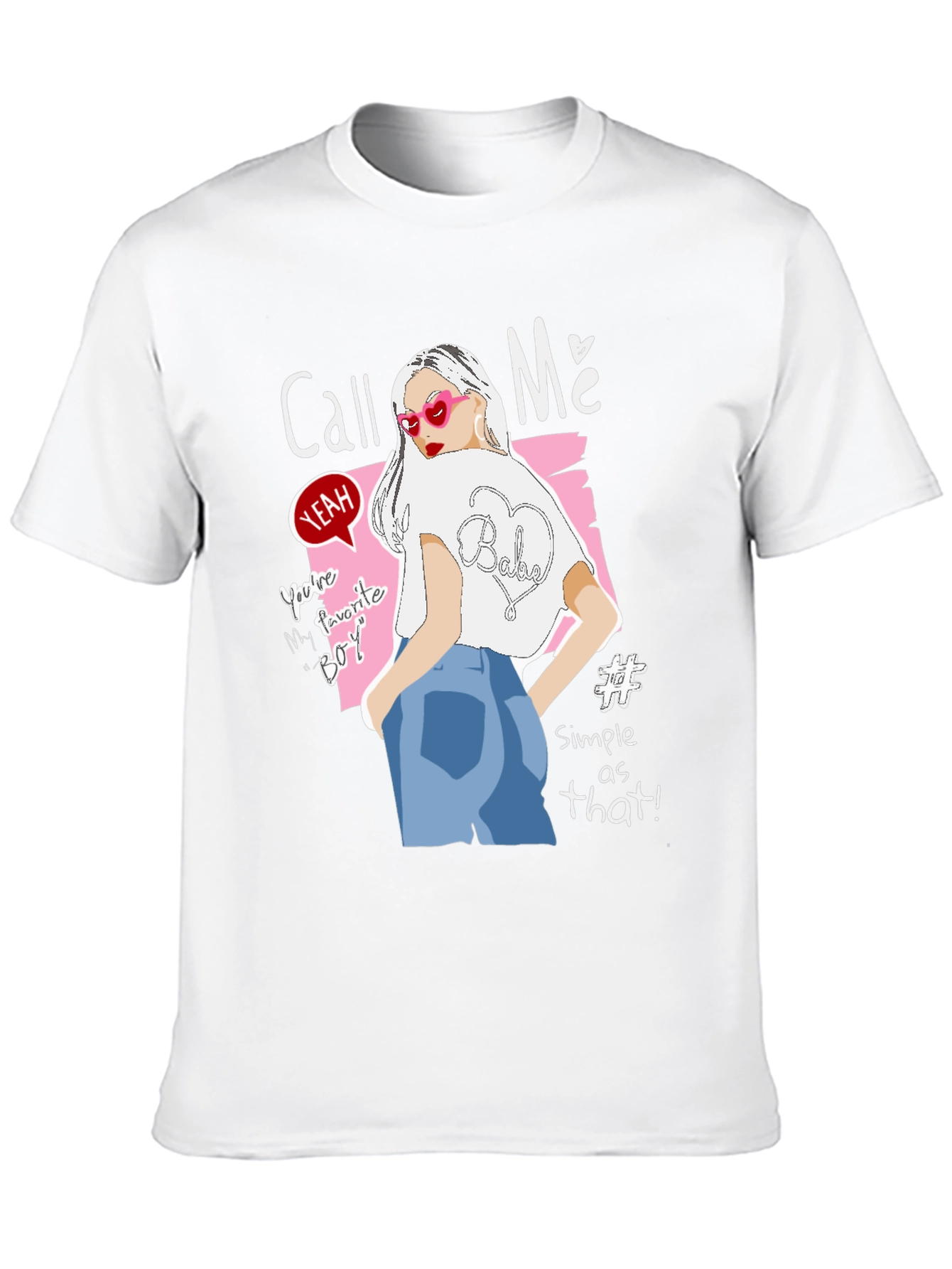 Black Call Me Graphic Tee - Trendy Woman Design, Black view 10