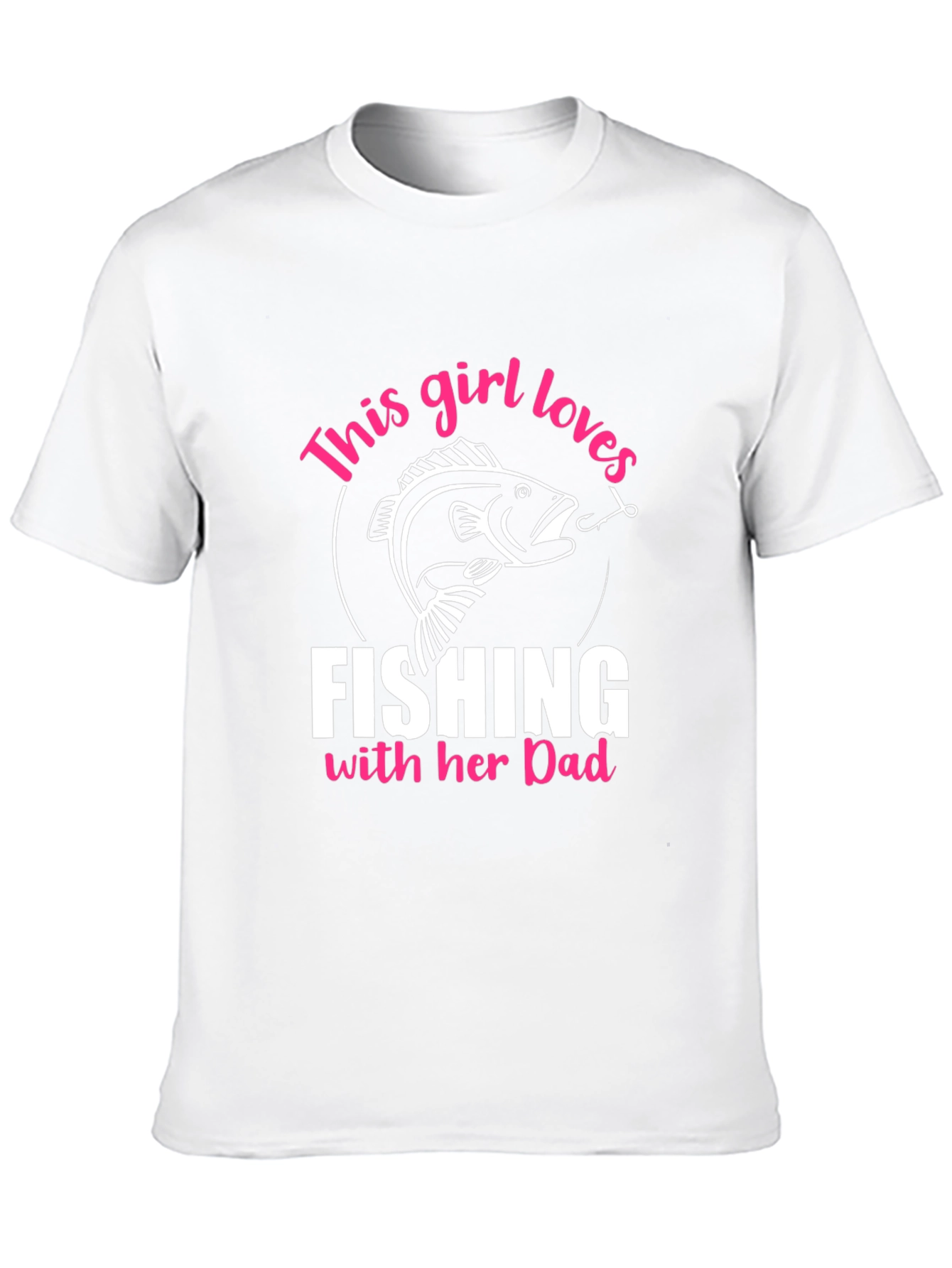 Black Fishing Girl's Love Dad T-Shirt view 10