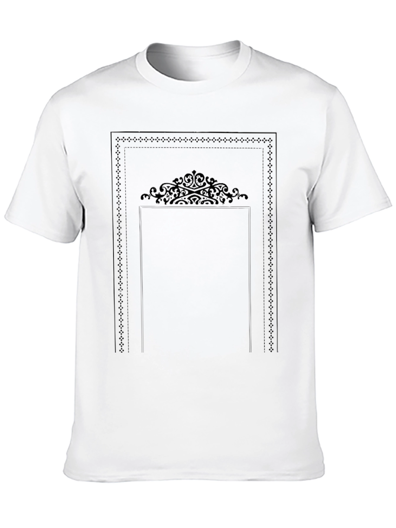 Black Ornate Frame Graphic Black T-Shirt view 10