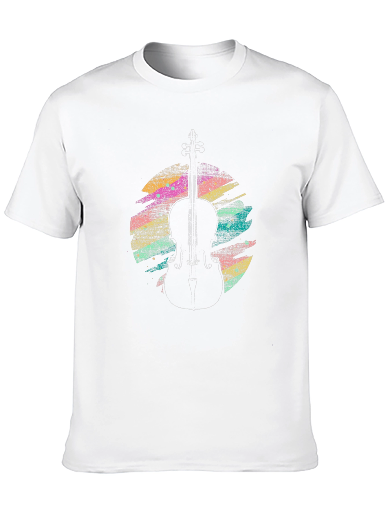 Black Cello Art Men's Black T-Shirt view 10