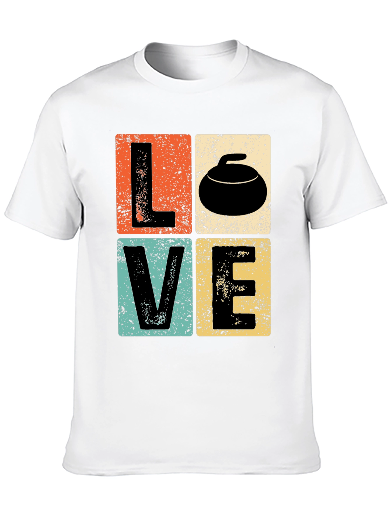 Black LOVE Curling T-Shirt - Retro Design view 10