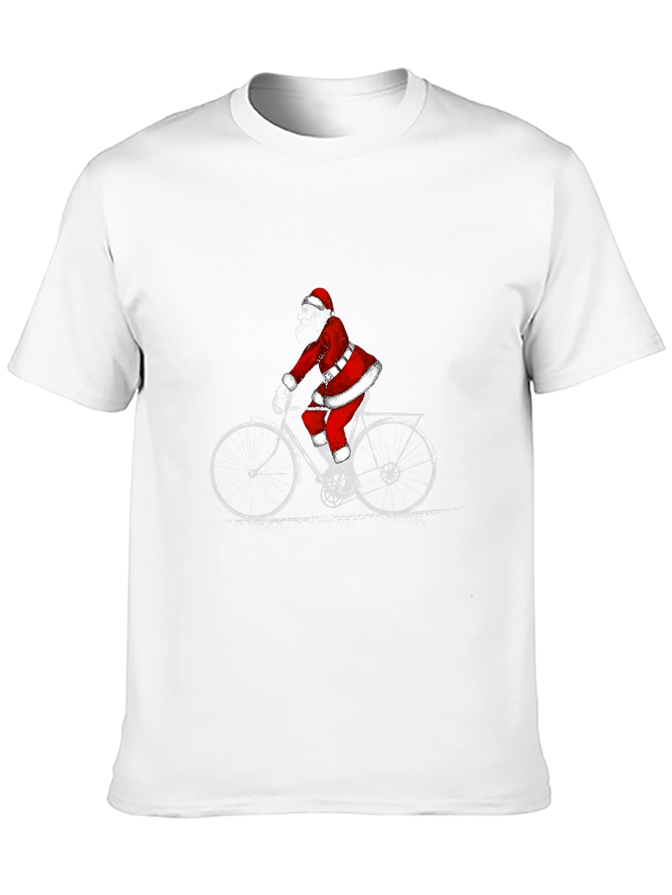 Black Santa Riding Bike Black T-Shirt view 10