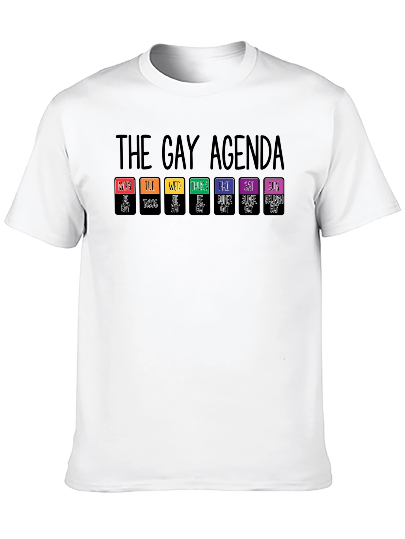 Black The Gay Agenda T-Shirt view 10