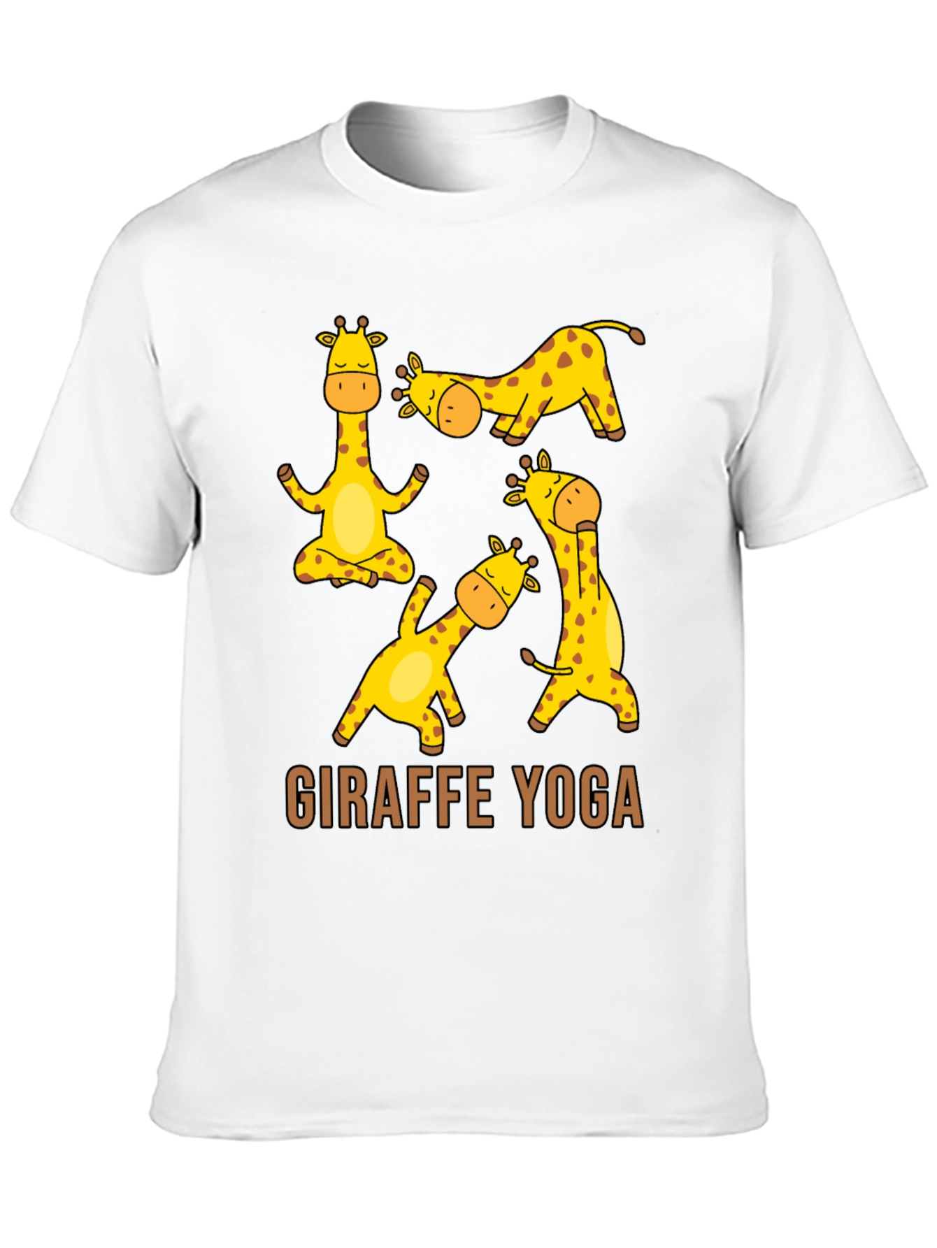 Black Giraffe Yoga Graphic T-Shirt - Unisex Black Tee view 10