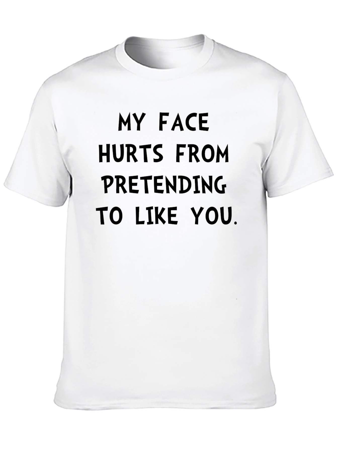 Black Funny My Face Hurts Men's Black T-Shirt view 10