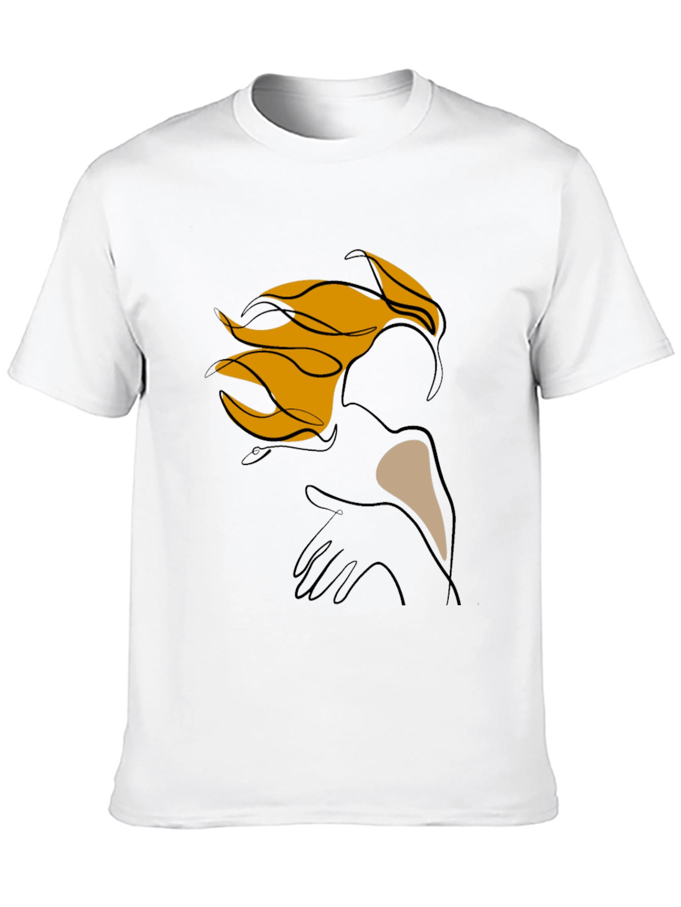 Black Abstract Line Art Graphic Tee view 10