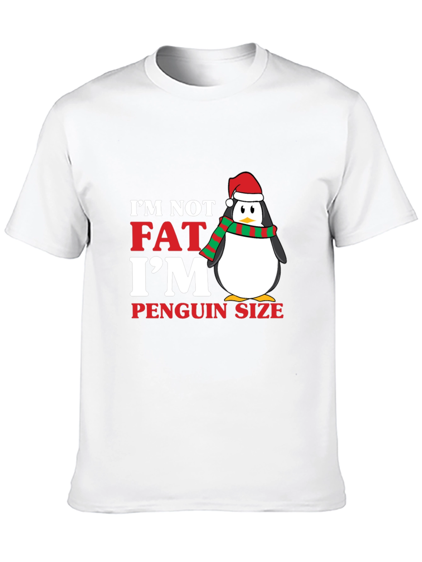 Black I'm Not Fat I'm Penguin Size Holiday T-Shirt view 10