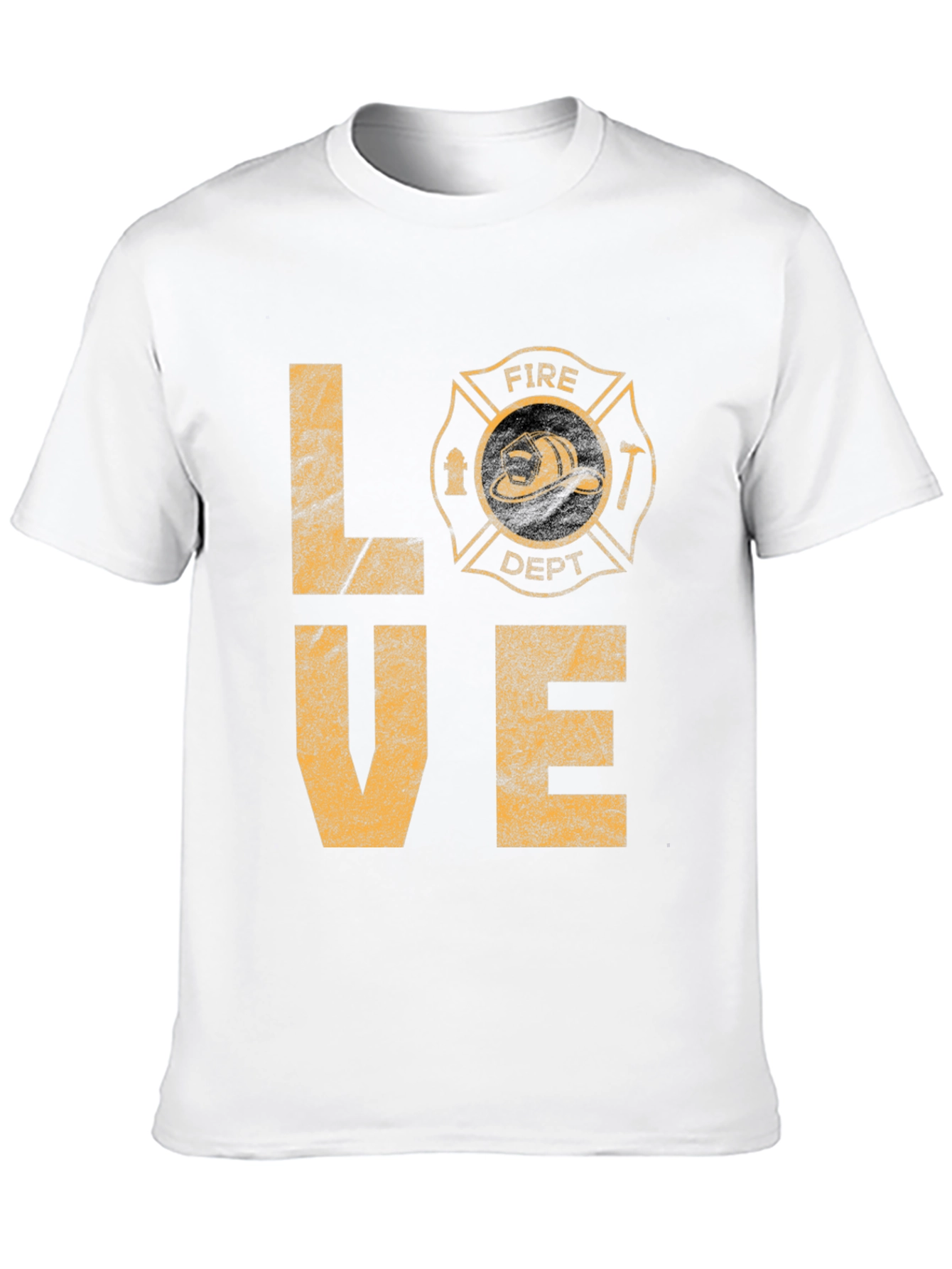 Black Fire Dept LOVE Graphic T-Shirt - Black Cotton Tee view 10
