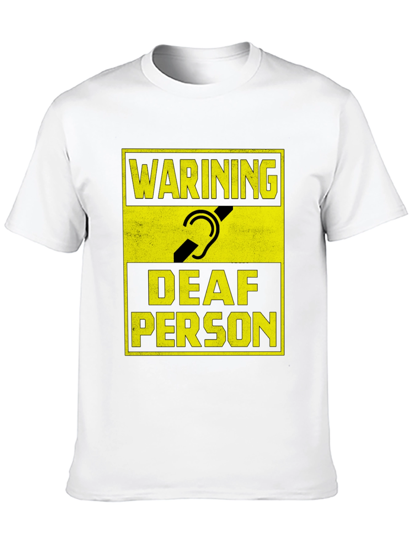 Black Warning Deaf Person Graphic T-Shirt view 10