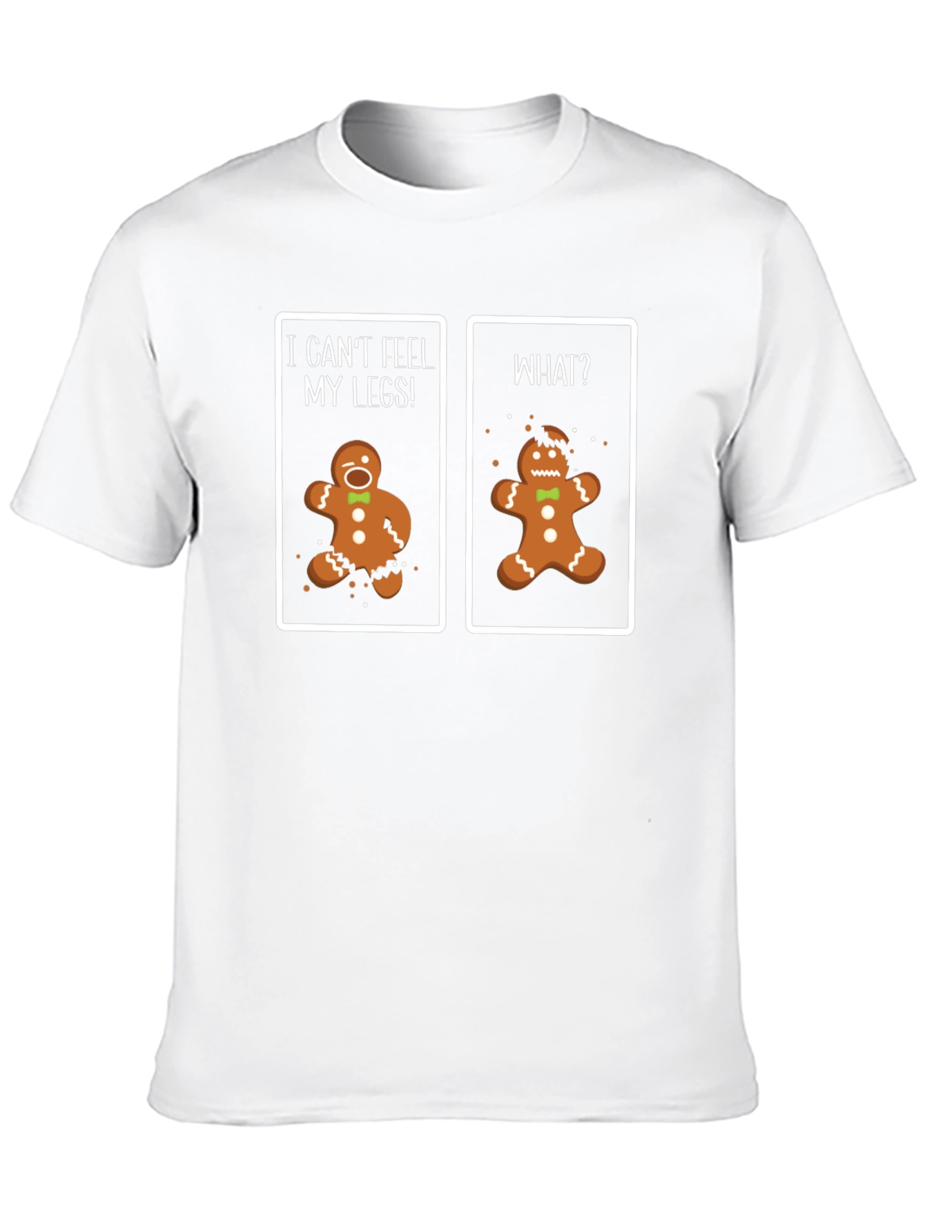 Black Funny Gingerbread Man T-Shirt - Can't Feel My Legs! view 10