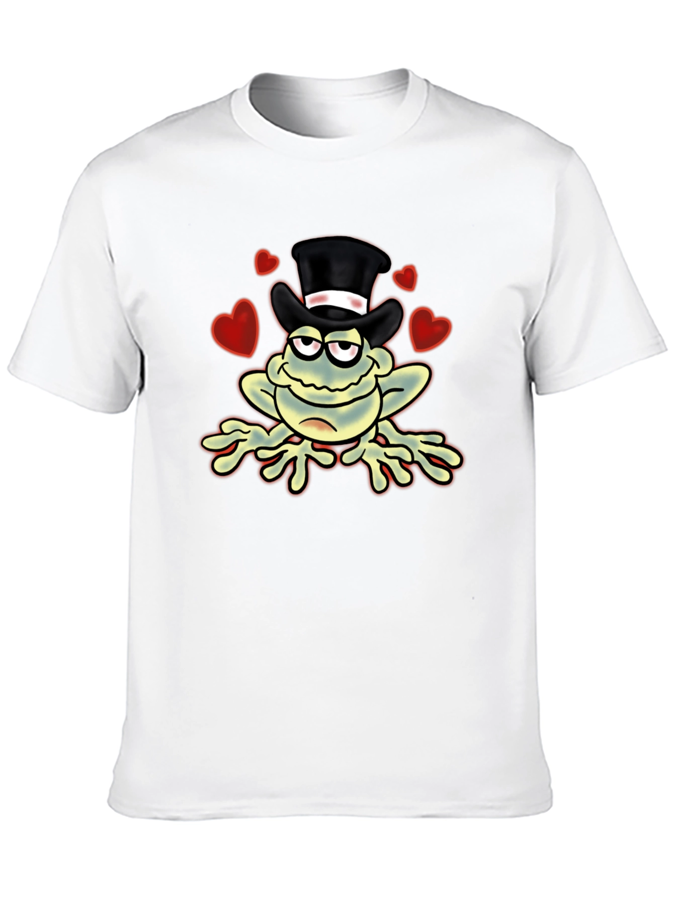 Black Top Hat Frog Graphic Tee - Novelty Cartoon Print T-Shirt view 10