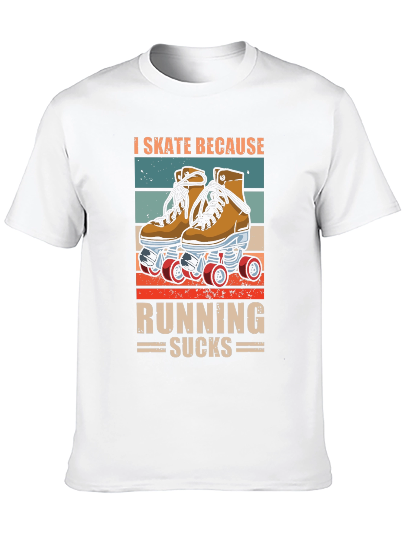 Black I Skate Because Running Sucks T-Shirt view 10
