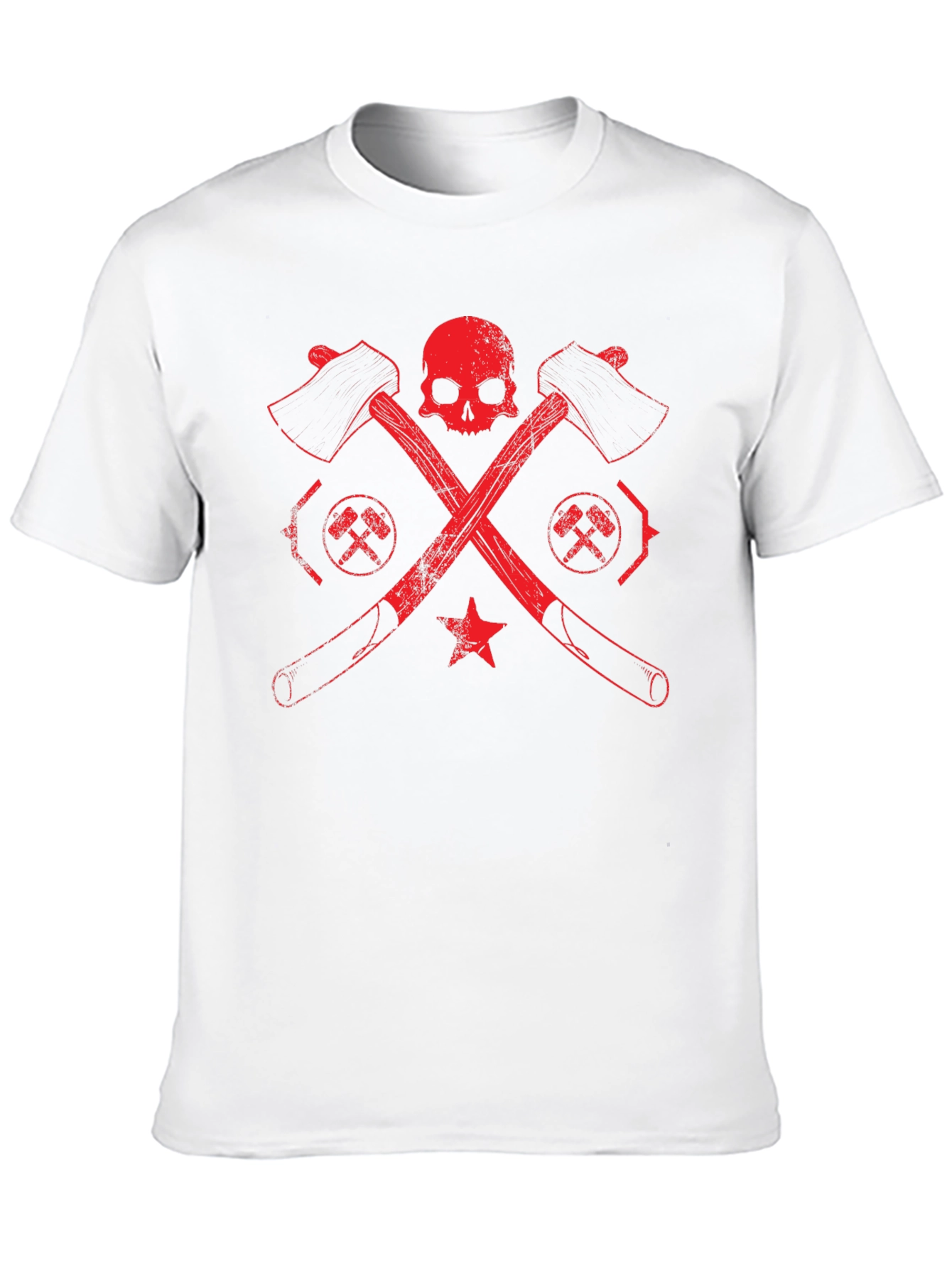 Black Skull & Crossed Axes Graphic Tee - Black view 10