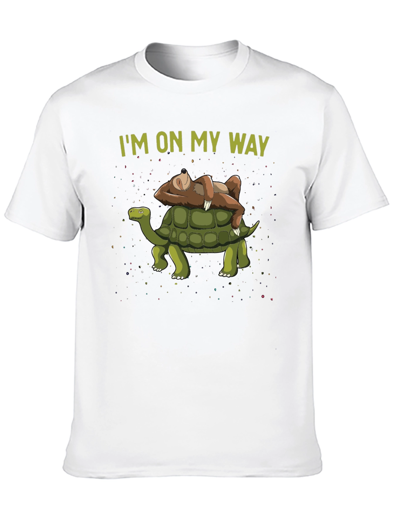 Black I'm On My Way Sloth & Turtle Graphic T-Shirt view 10