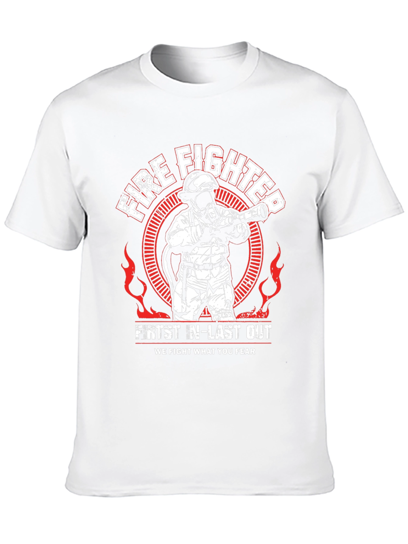 Black Firefighter T-Shirt - First In, Last Out view 10