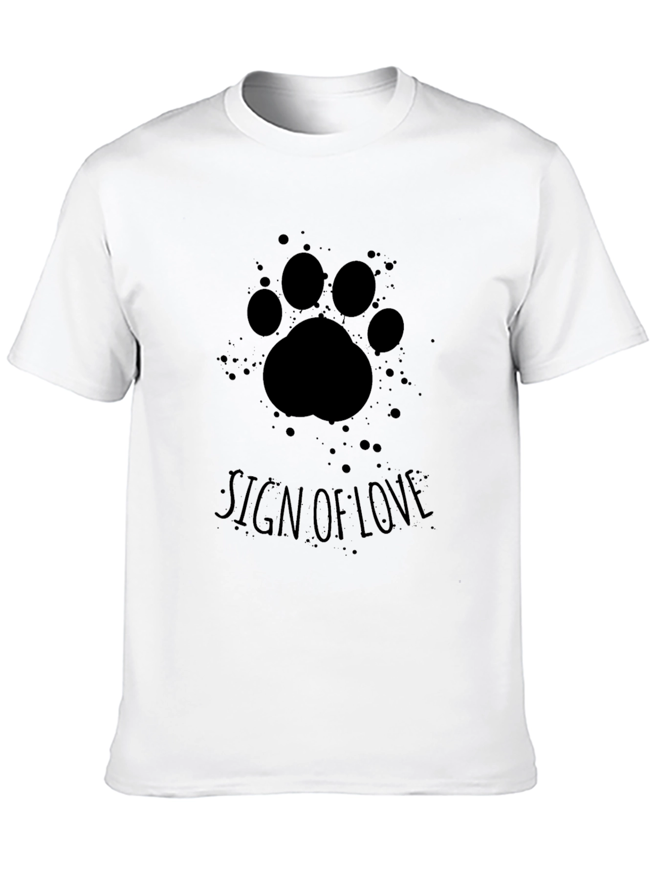 Black Sign of Love Paw Print T-Shirt view 10