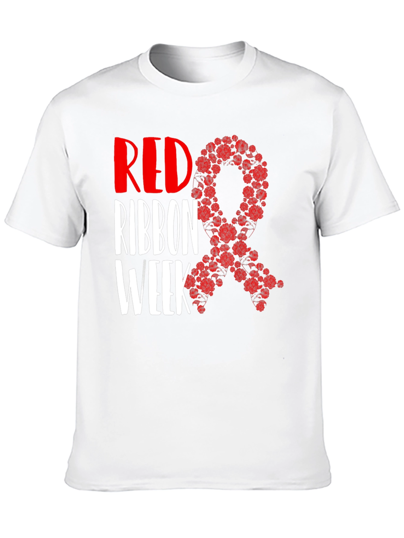 Black Red Ribbon Week T-Shirt Black view 10