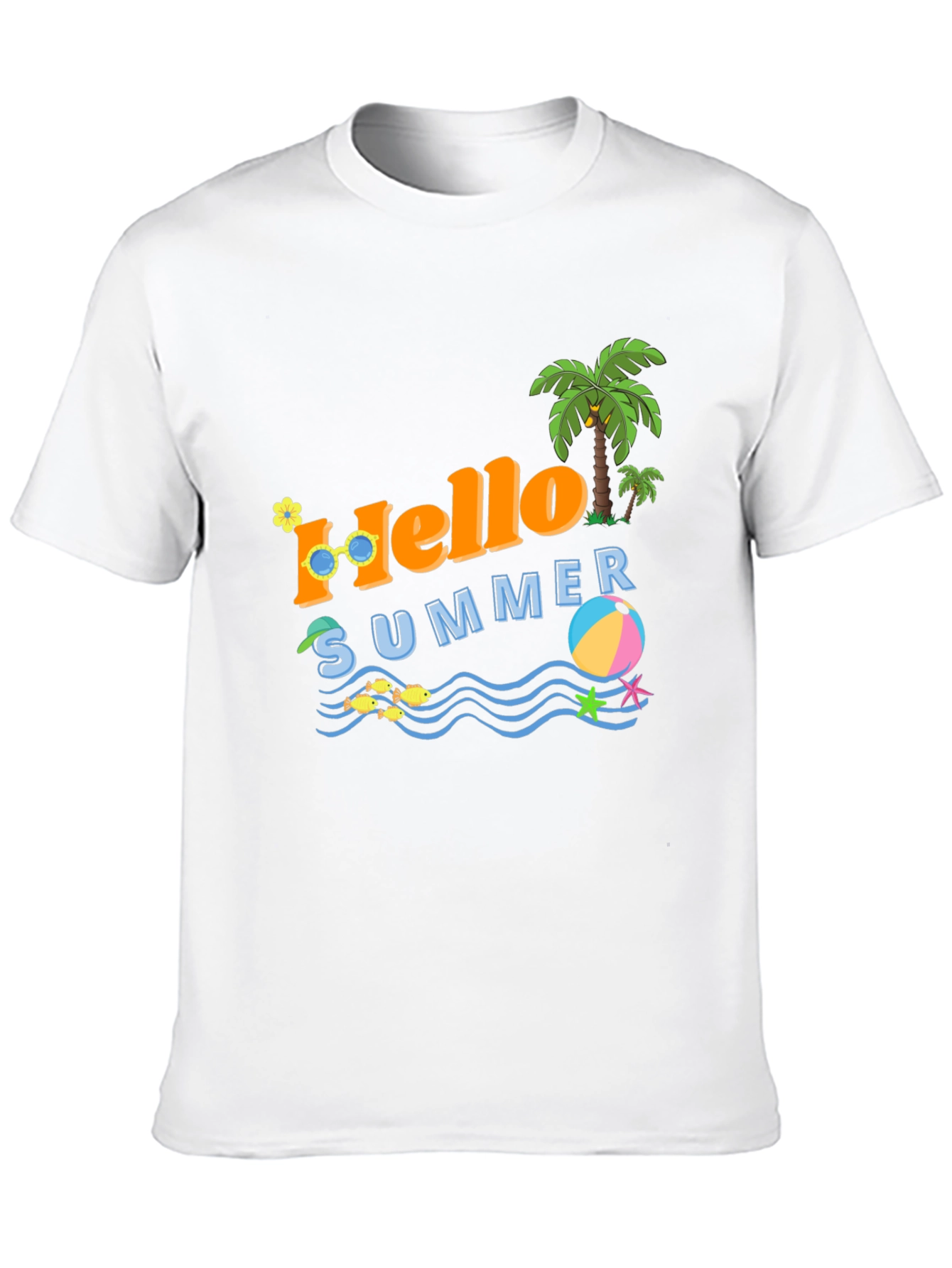 Black Hello Summer Graphic T-Shirt - Vacation Ready view 10