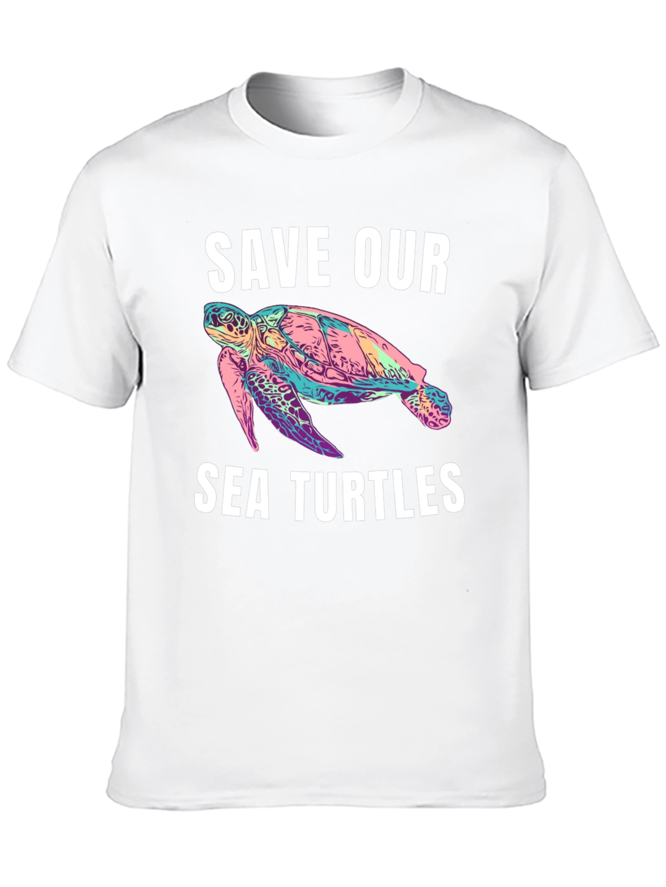 Black Save Our Sea Turtles Graphic Tee - Black view 10