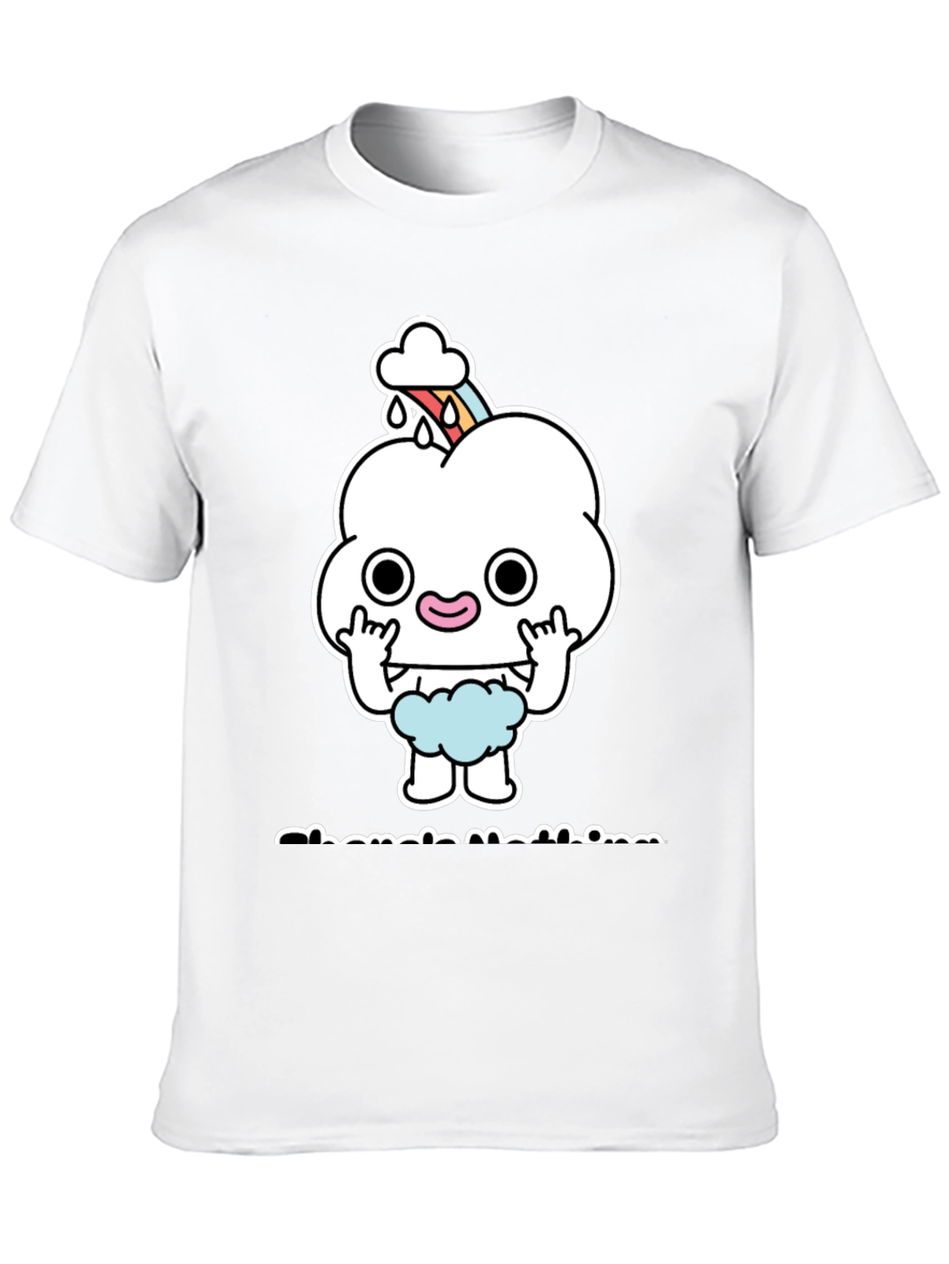 Black Funny Cartoon Cloud T-Shirt  view 10