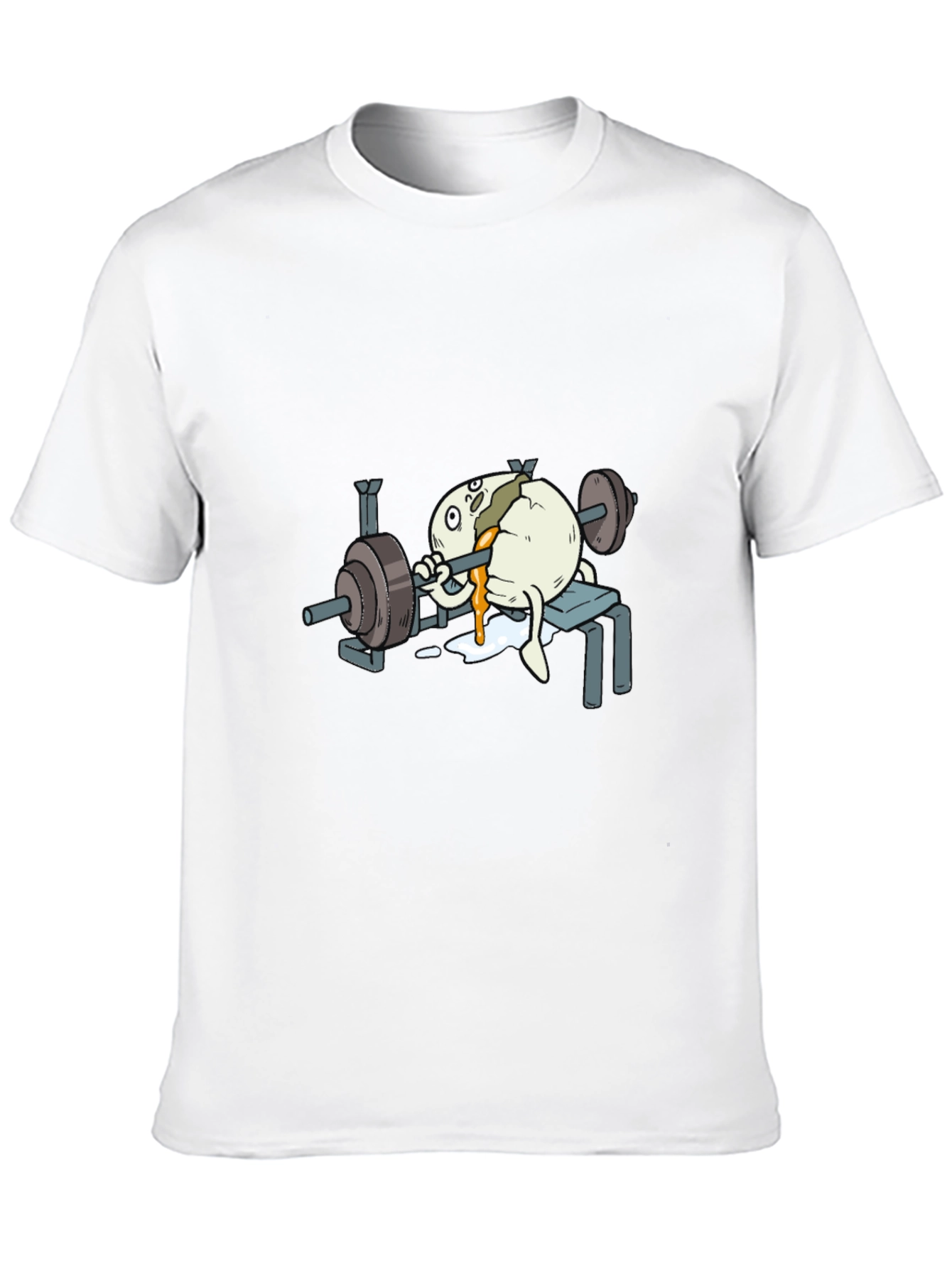 Black Funny Egg Lifting Weights T-Shirt view 10