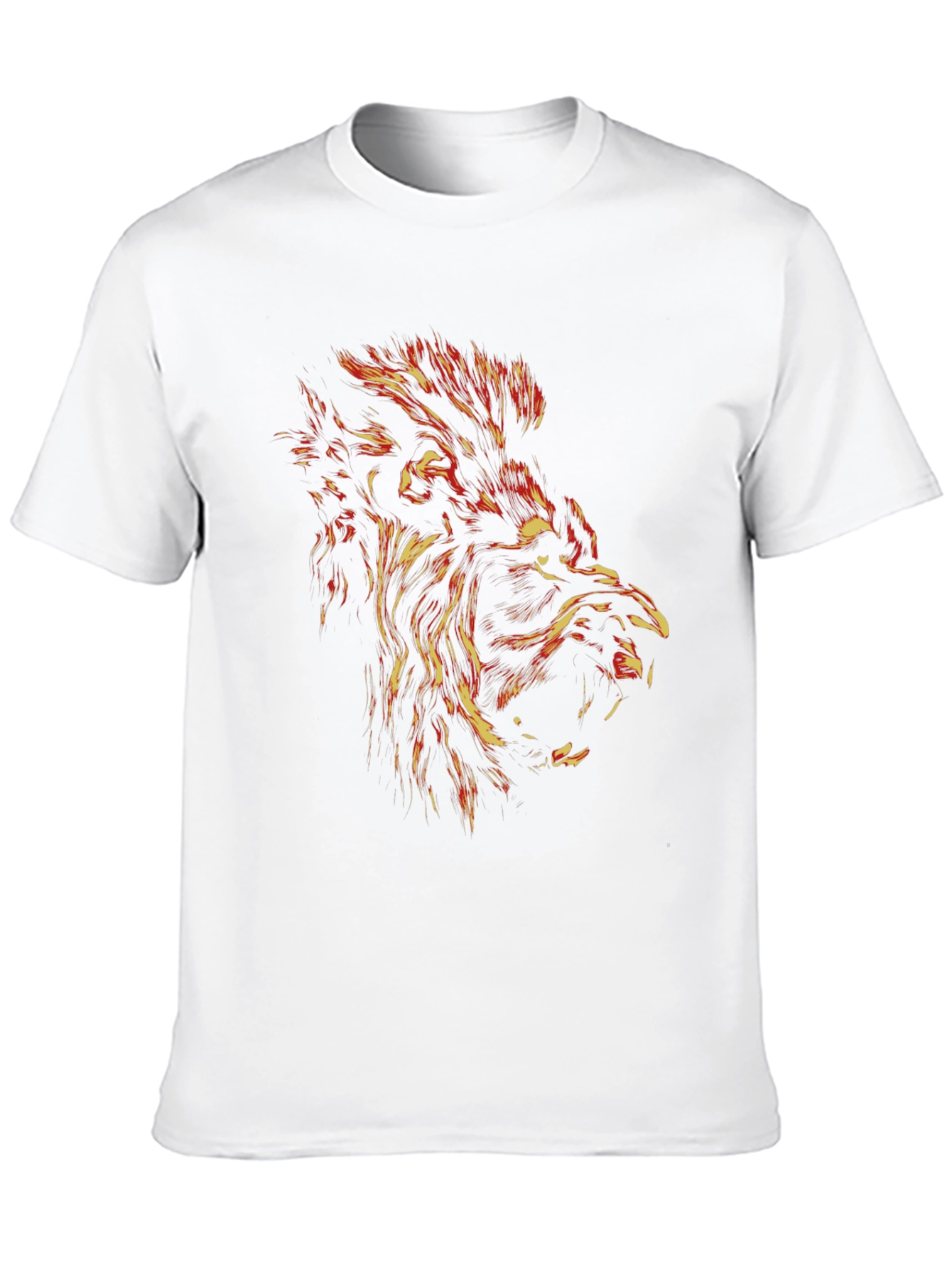 Black Fiery Lion Graphic Tee - Bold Black T-Shirt view 10