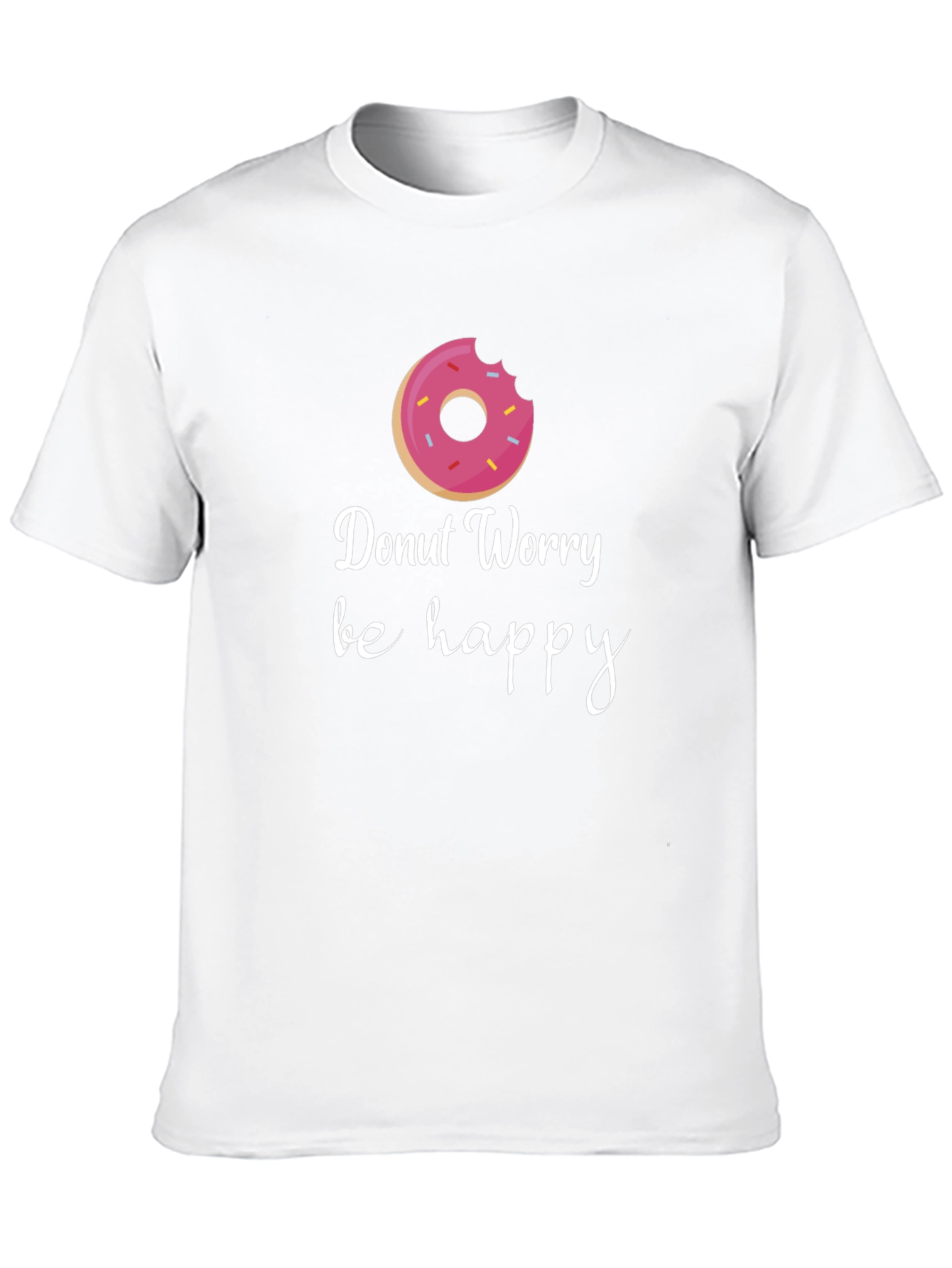 Black Donut Worry Be Happy Graphic Tee - Black view 10