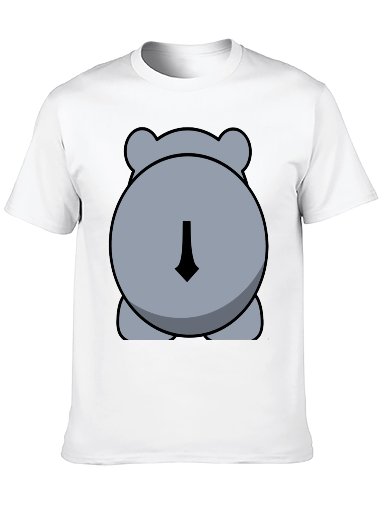 Black Cute Hippo Butt Black Graphic Tee Shirt view 10