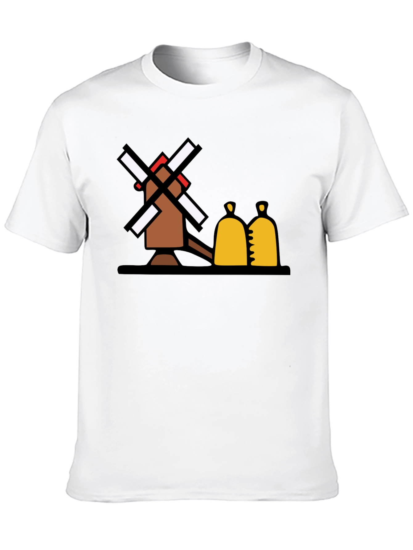 Black Novelty Windmill Graphic Tee - Black Cotton Blend view 10