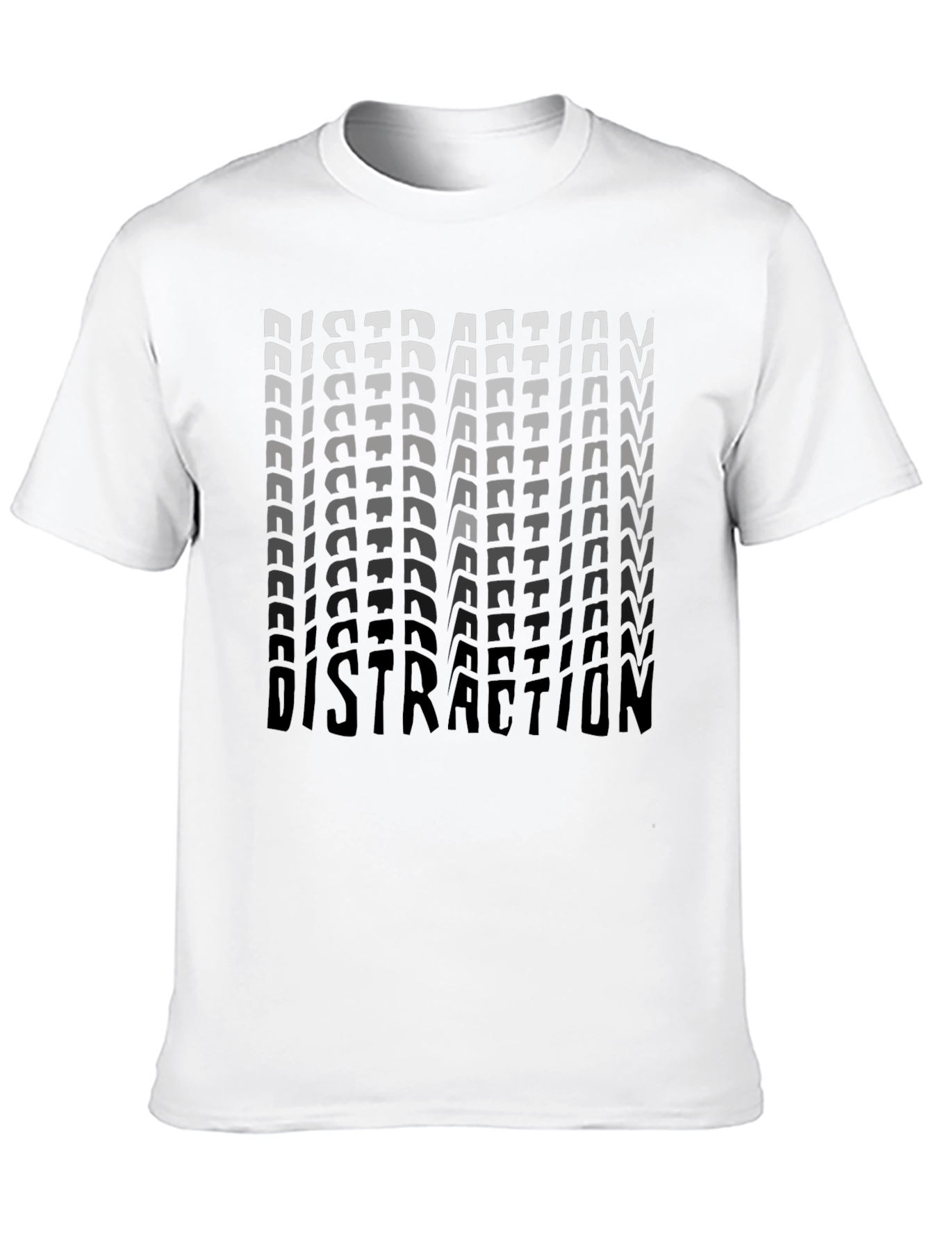 Black Distraction Graphic Print Black T-Shirt view 10