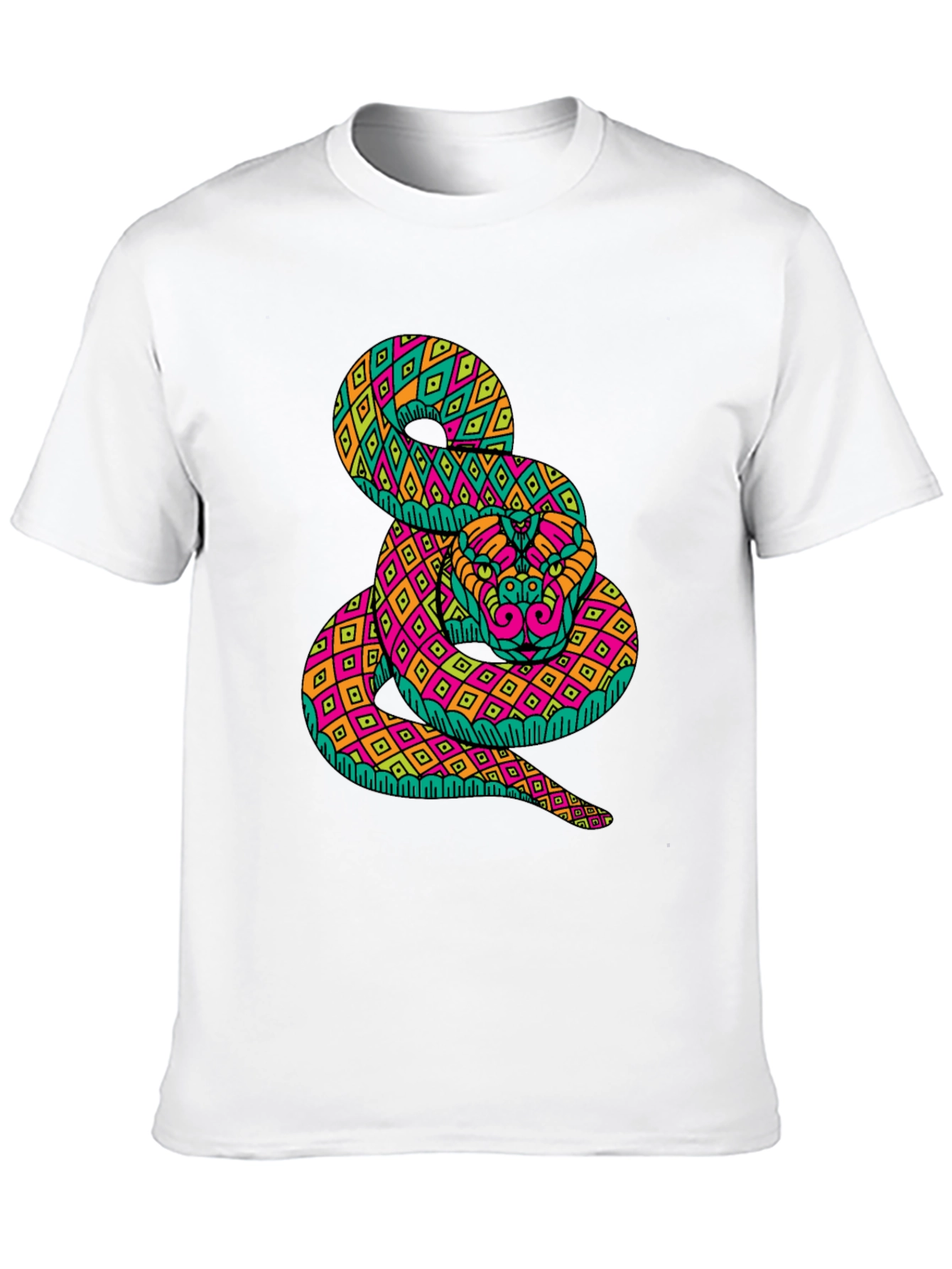 Black Psychedelic Snake Graphic Tee - Bold Black T-Shirt view 10