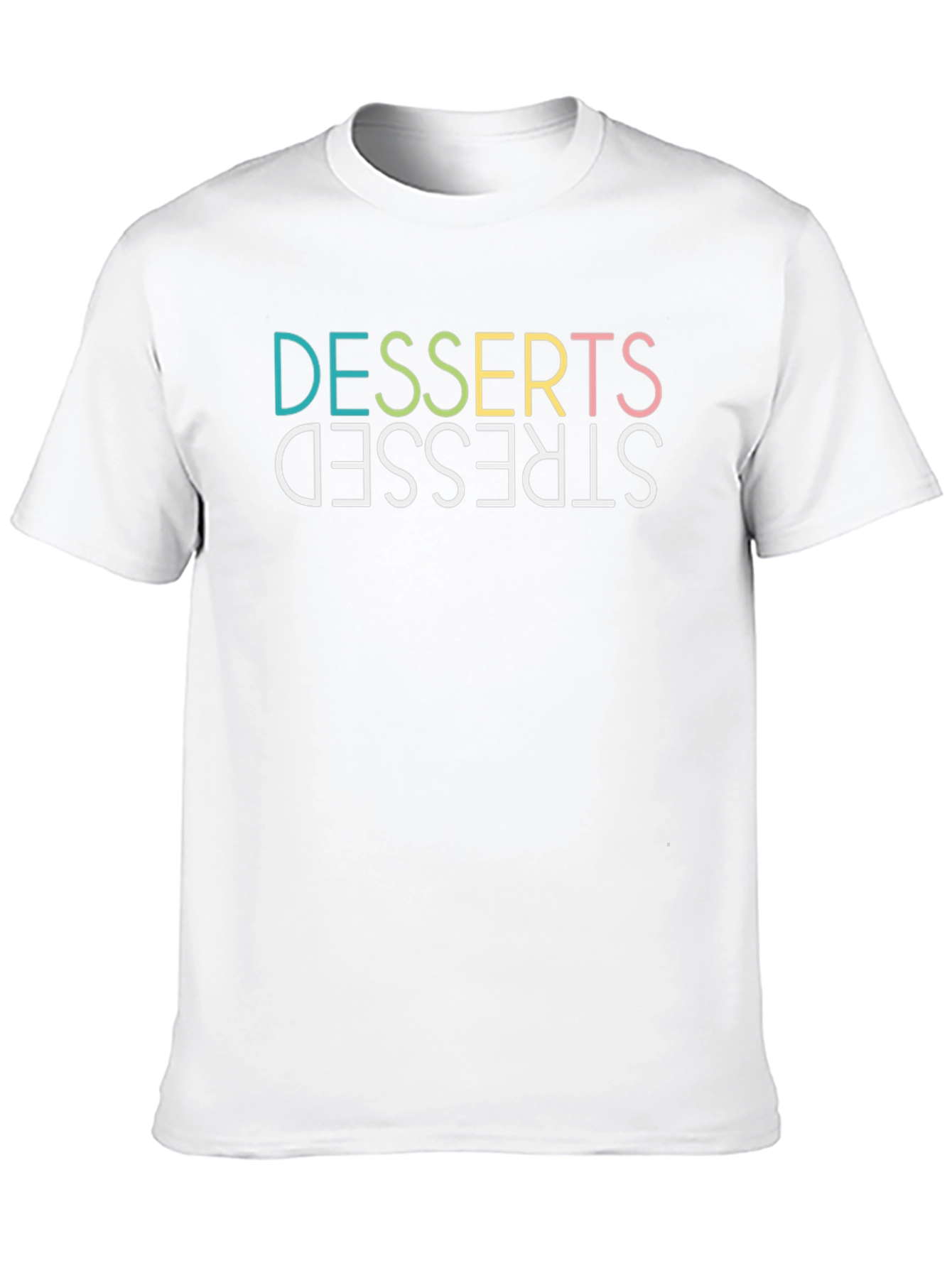 Black Desserts Stressed Funny Graphic Tee view 10