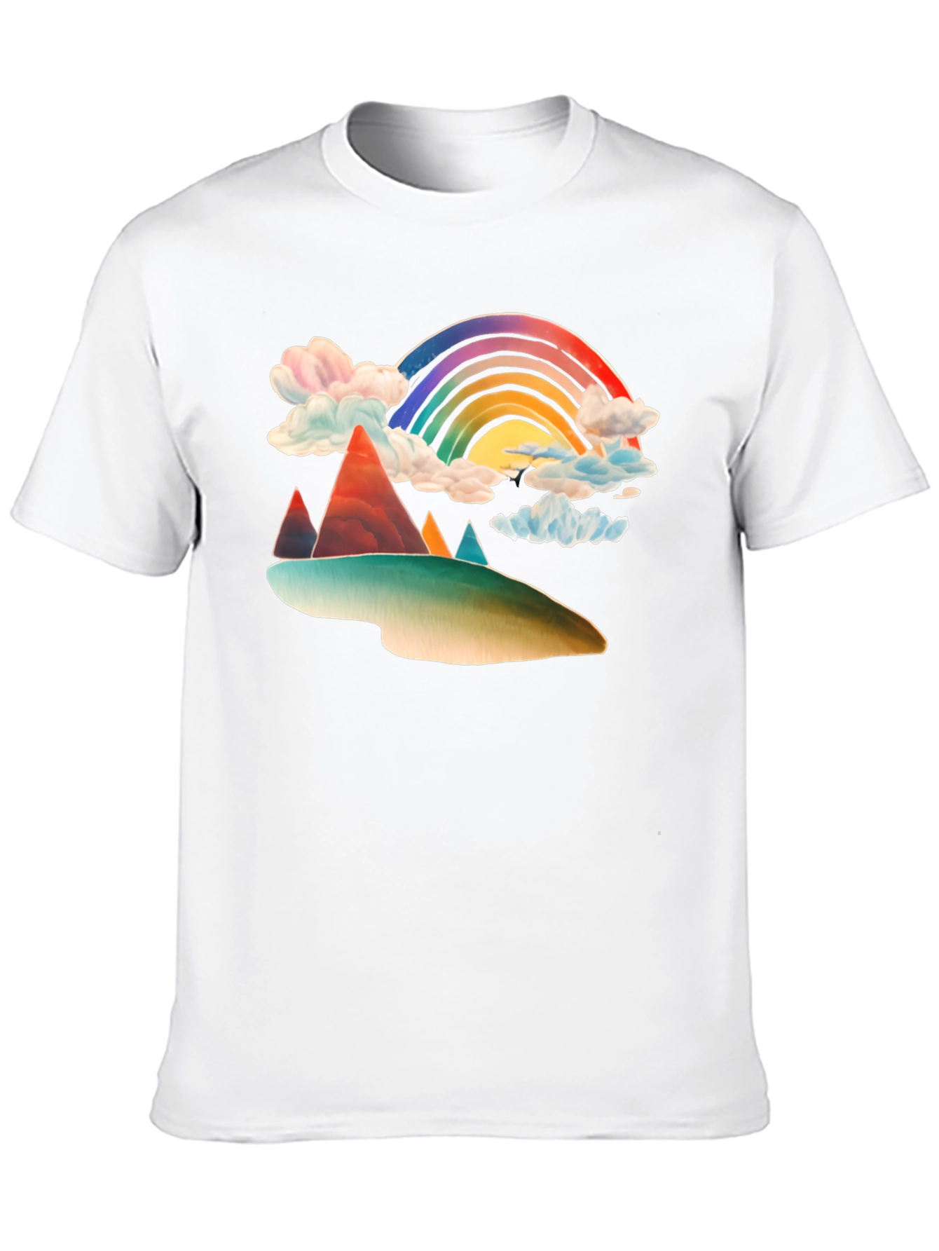 Black Rainbow Mountain Graphic Tee - Black Cotton Blend view 10