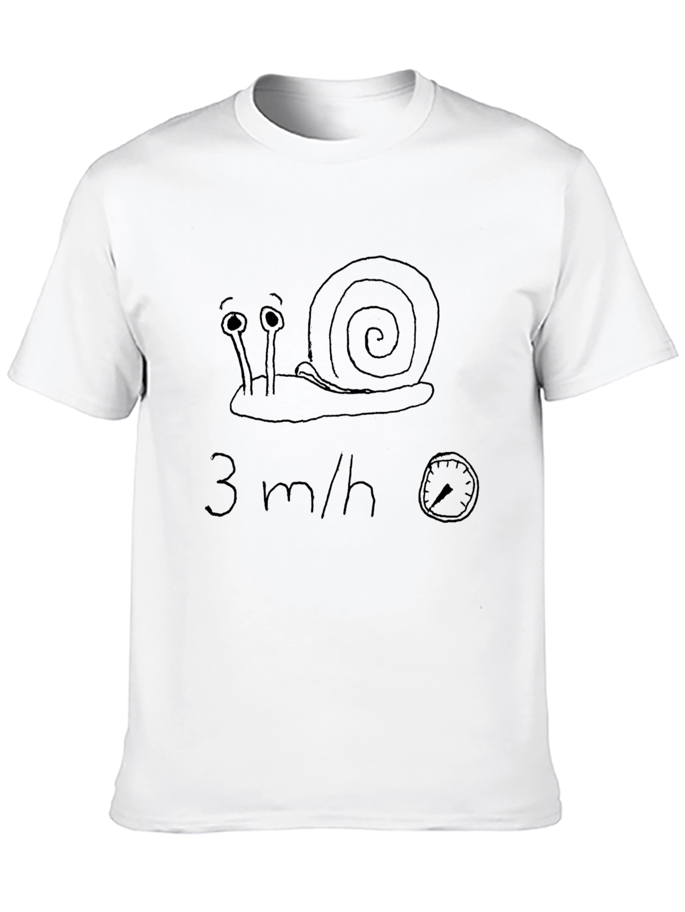 Black Funny Snail 3 m/h T-Shirt - Novelty Graphic Tee view 10