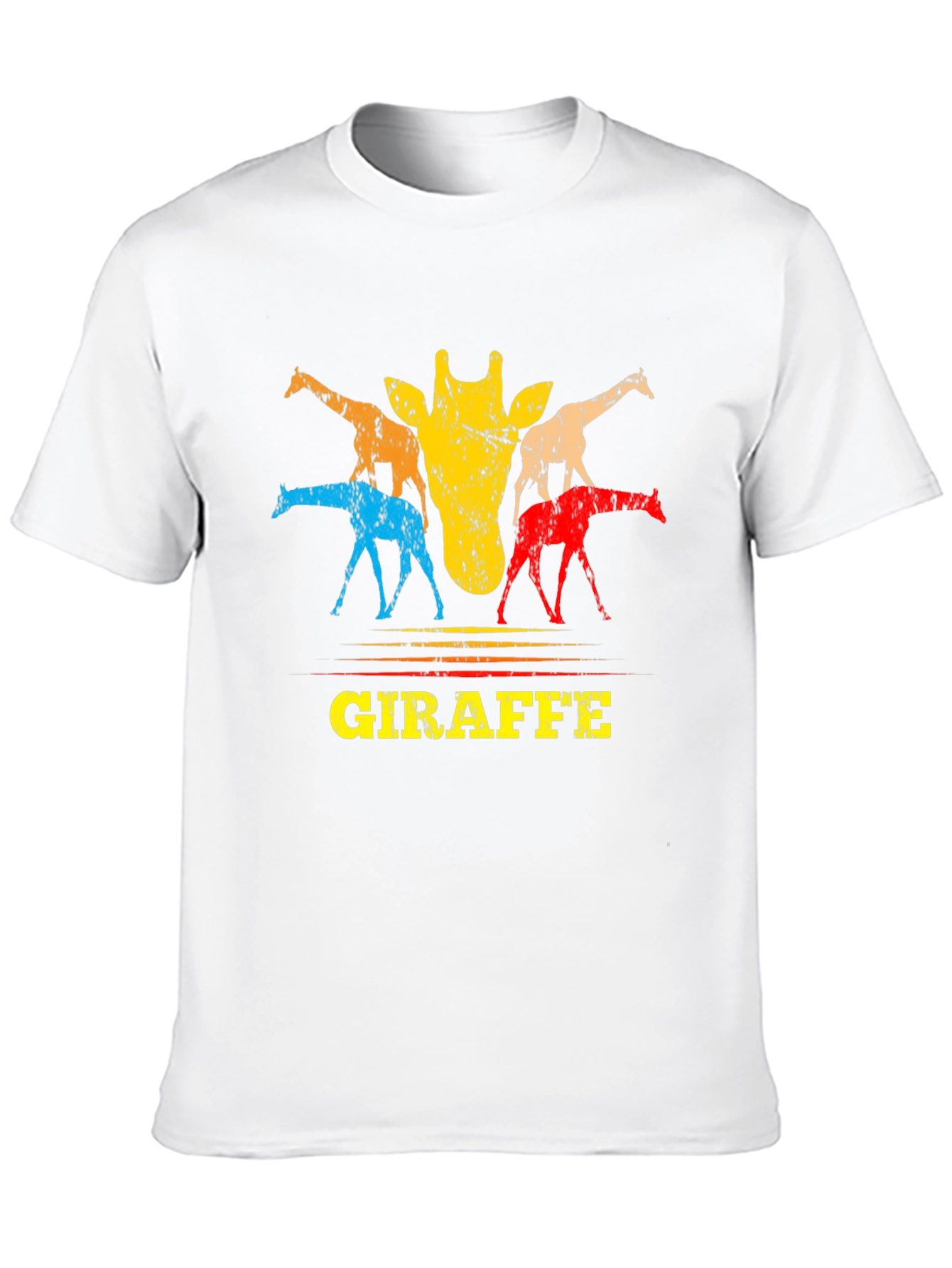Black Retro Giraffe Graphic Tee - Unisex Crew Neck T-Shirt view 10