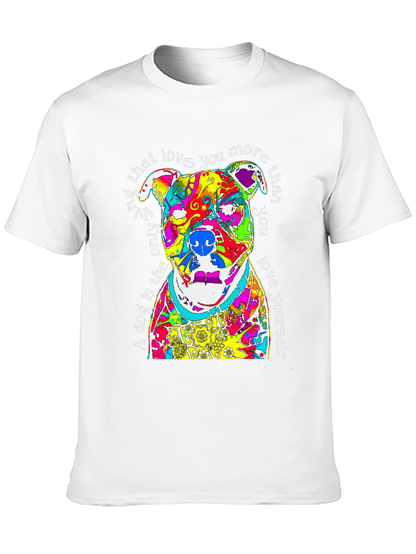 Black Colorful Dog Lover T-Shirt - Pitbull Design view 10