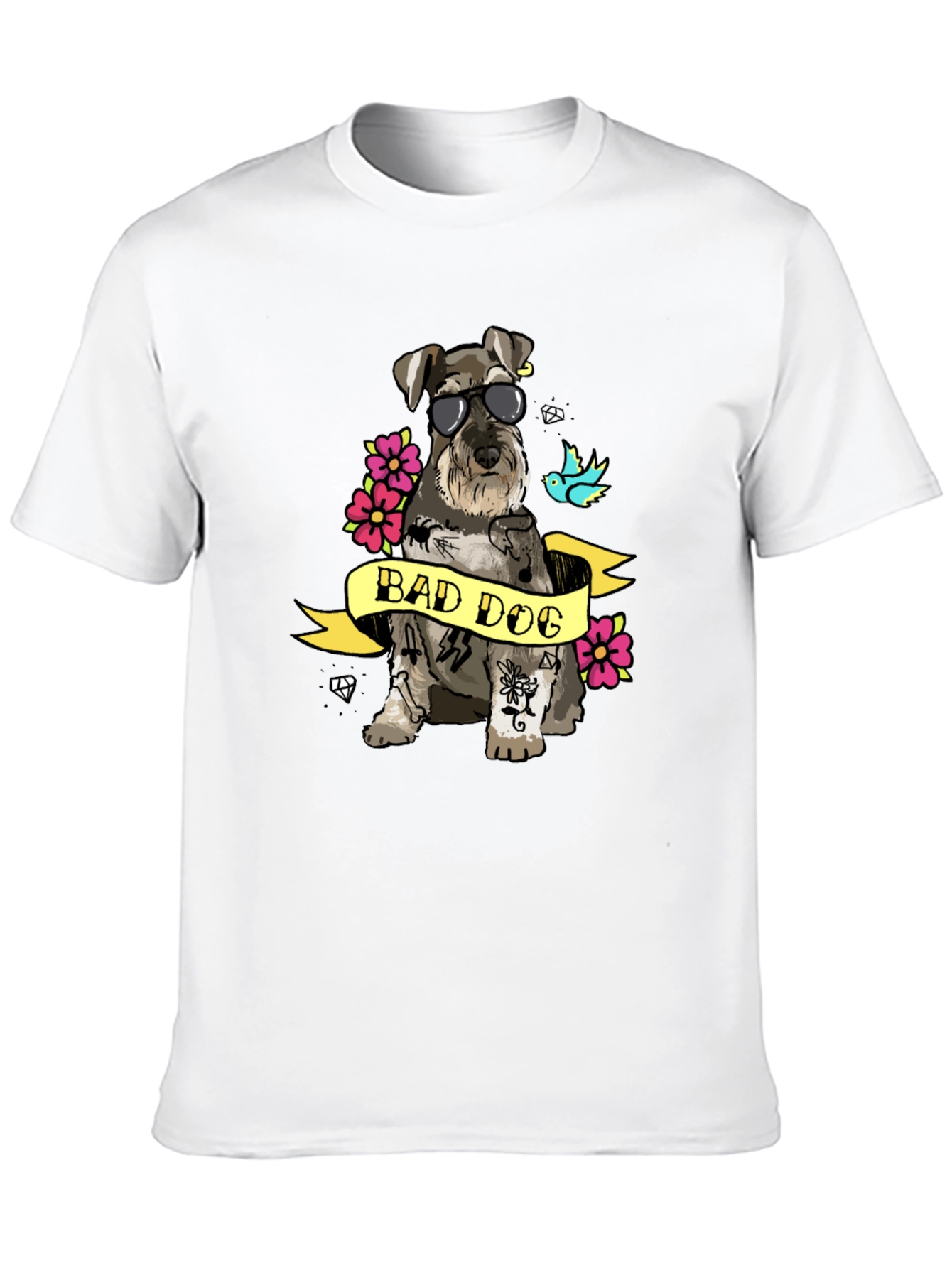 Bad Dog T-Shirt - Graphic Tee with Tattooed Schnauzer - 10