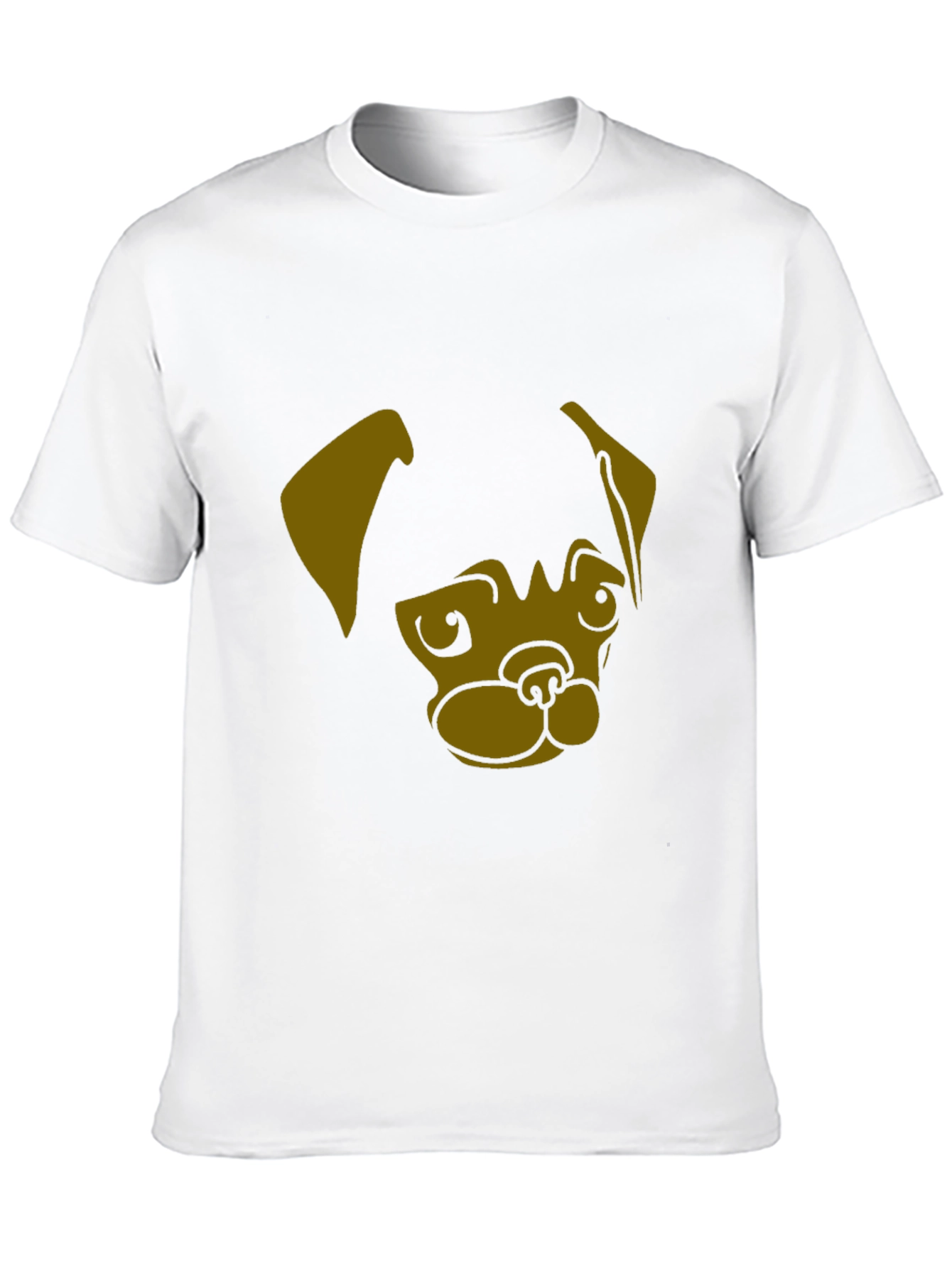 Black Men's Black T-Shirt with Pug Dog Graphic Print view 10