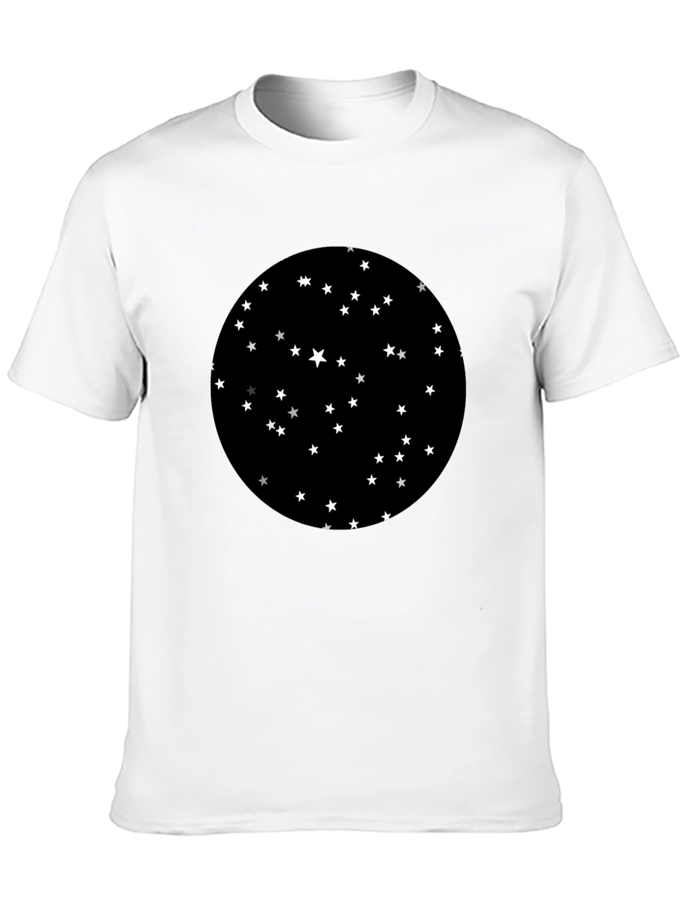 Black Starry Night Graphic Black T-Shirt view 10