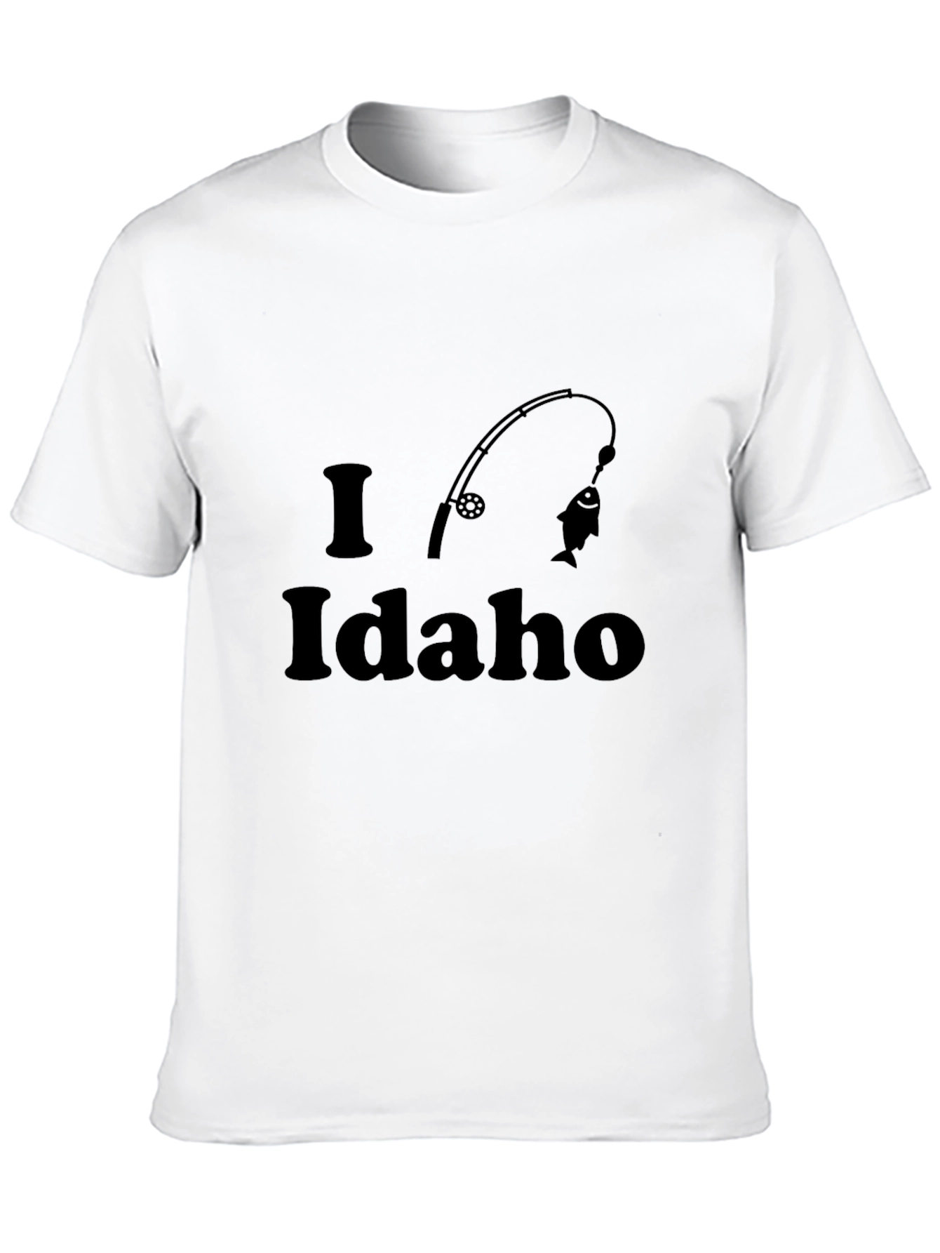 Black I Love Idaho Fishing Black T-Shirt view 10