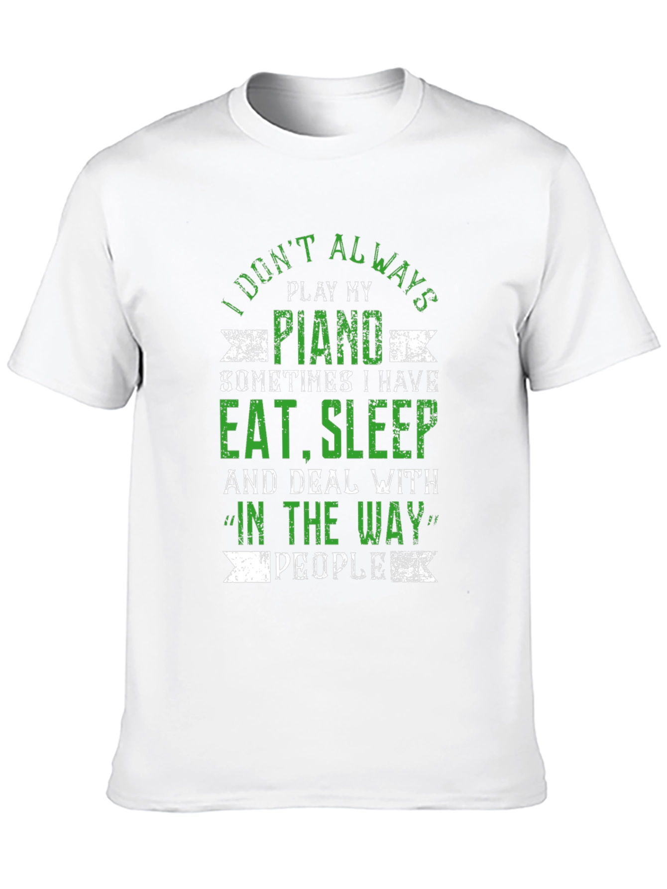 Black Funny Piano Player T-Shirt - Eat, Sleep, Deal With People view 10