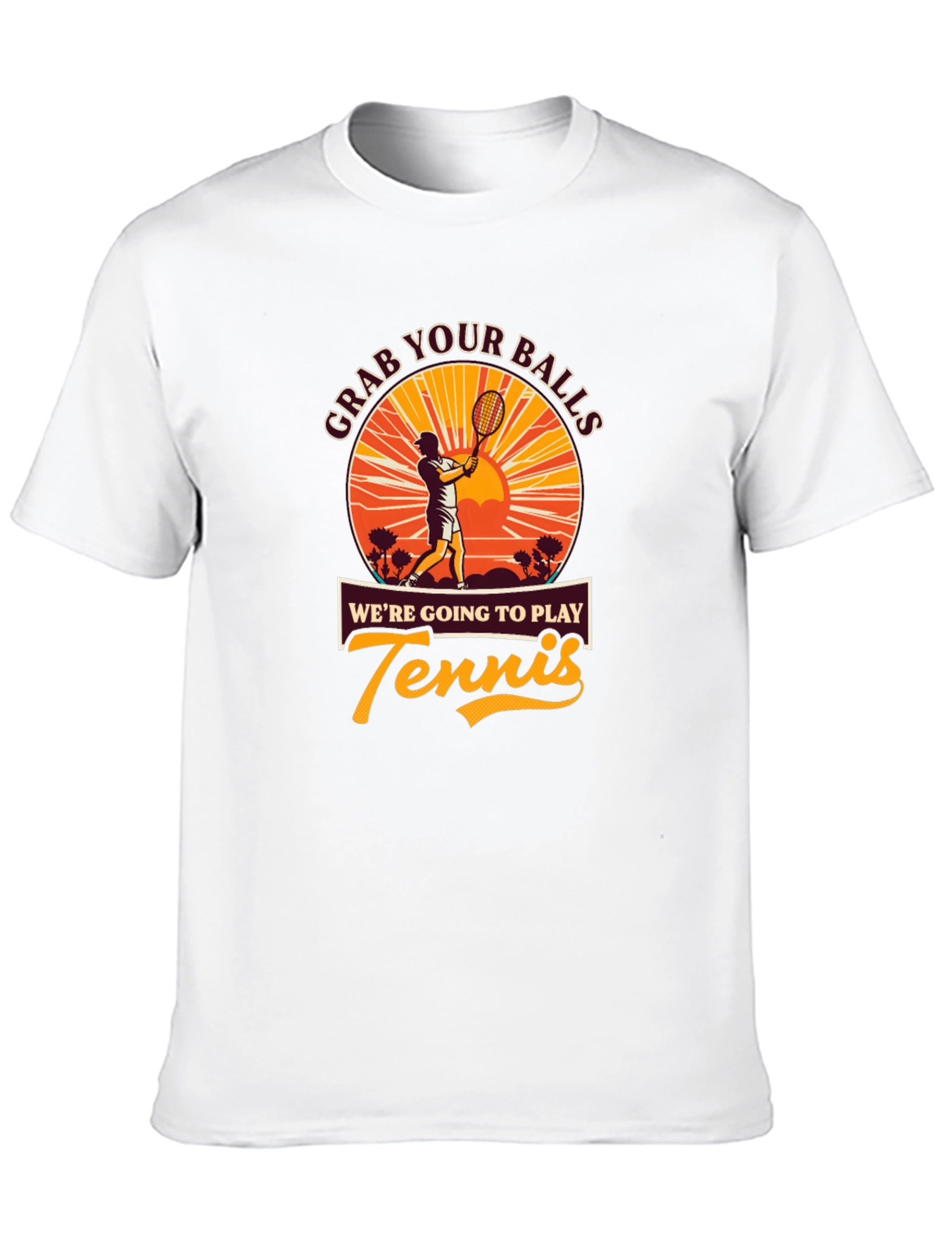 Black Grab Your Balls Funny Tennis Player Graphic T-Shirt view 10
