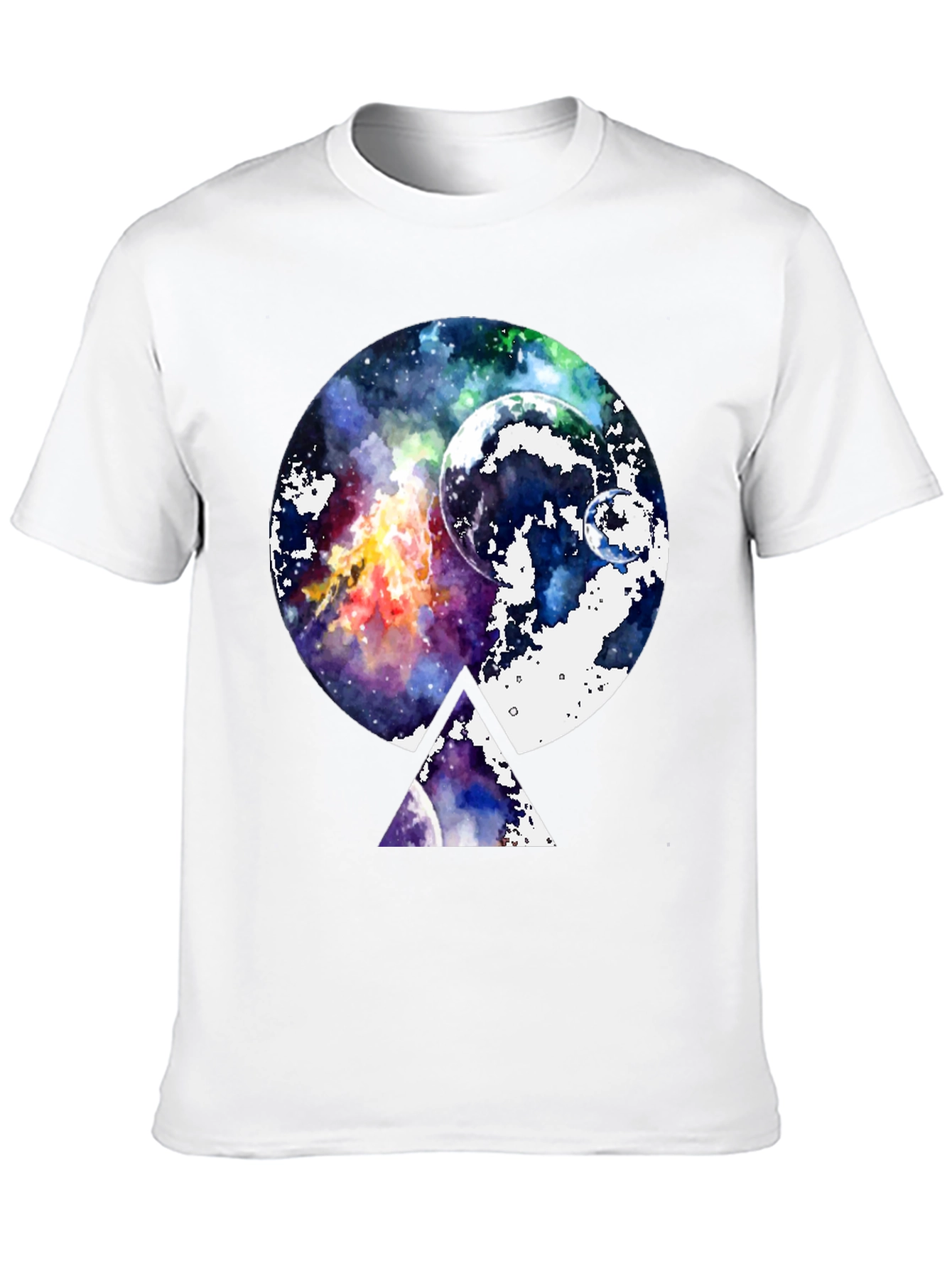 Galaxy Space Graphic Print Black T-Shirt - 10