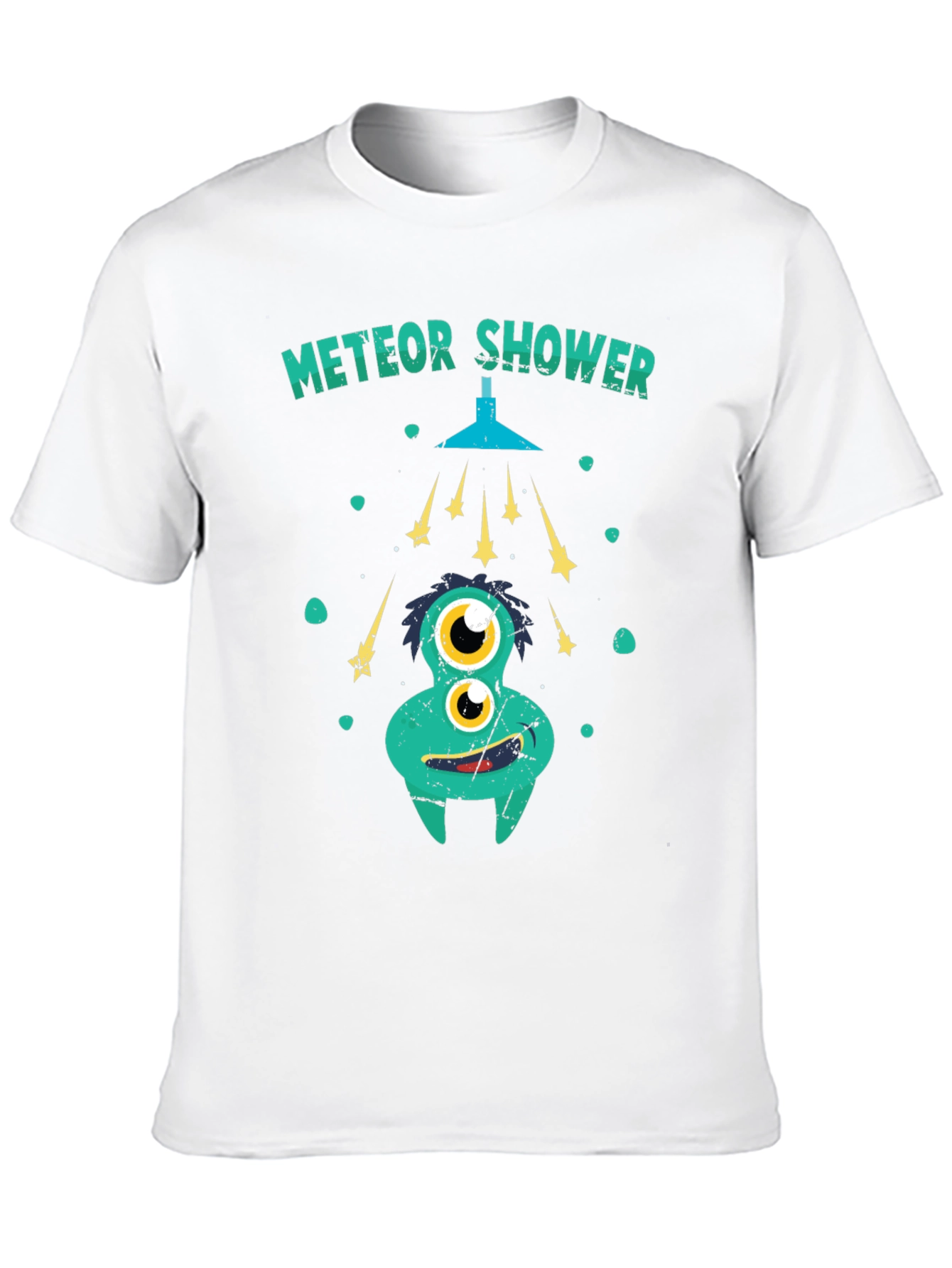 Black Meteor Shower Funny Graphic Tee view 10