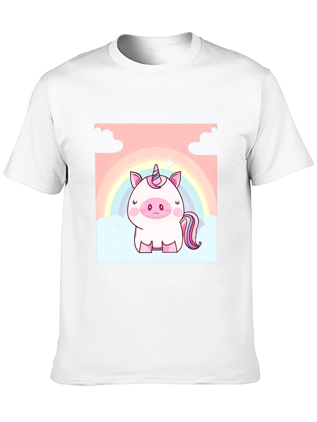 Black Cute Unicorn Graphic Tee - Black Cotton T-Shirt view 10