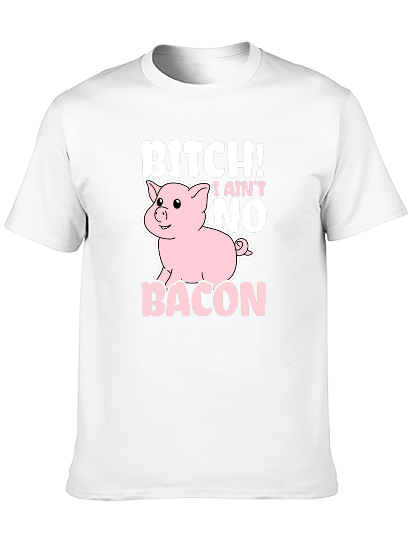 Black Bitch I Ain't No Bacon Black Graphic T-Shirt view 10